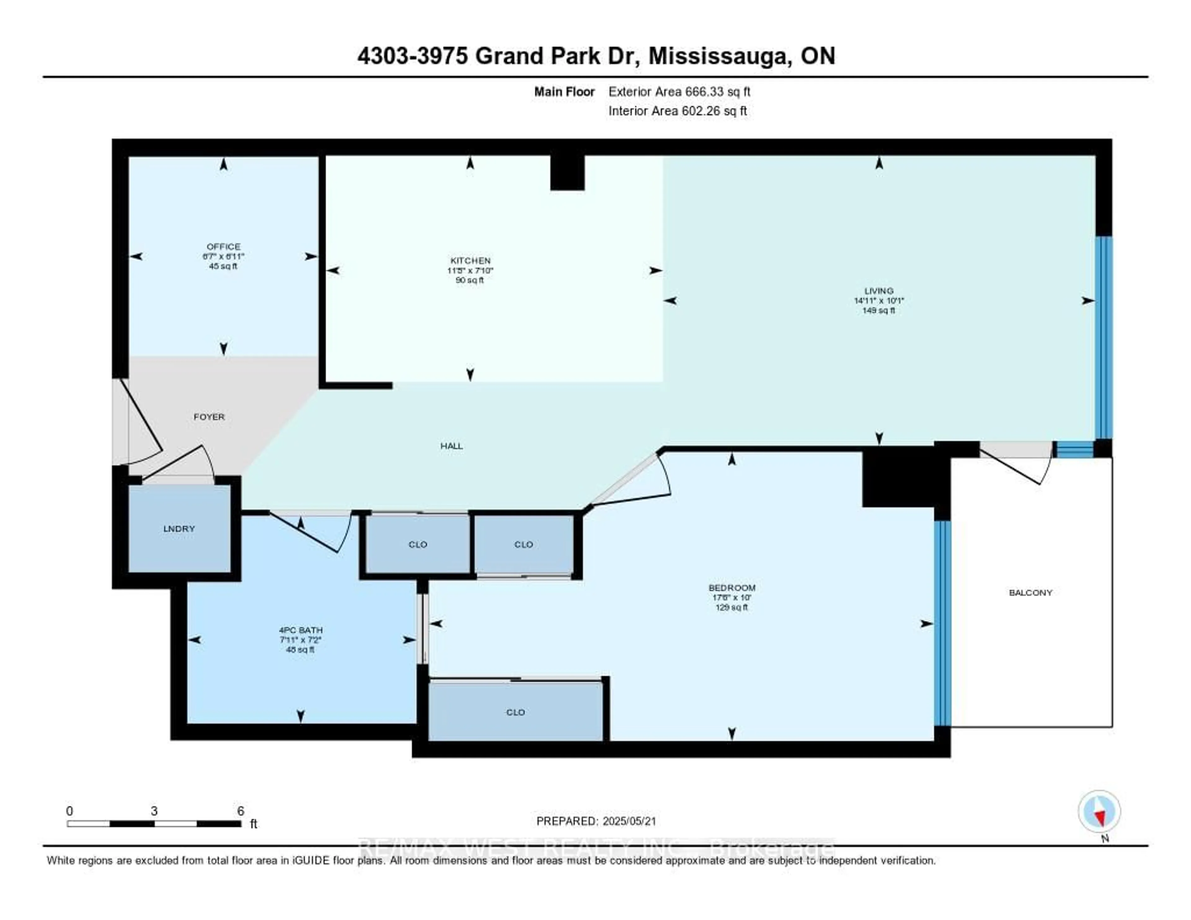 Floor plan for 3975 Grand Park Dr #4303, Mississauga Ontario L5B 0K4