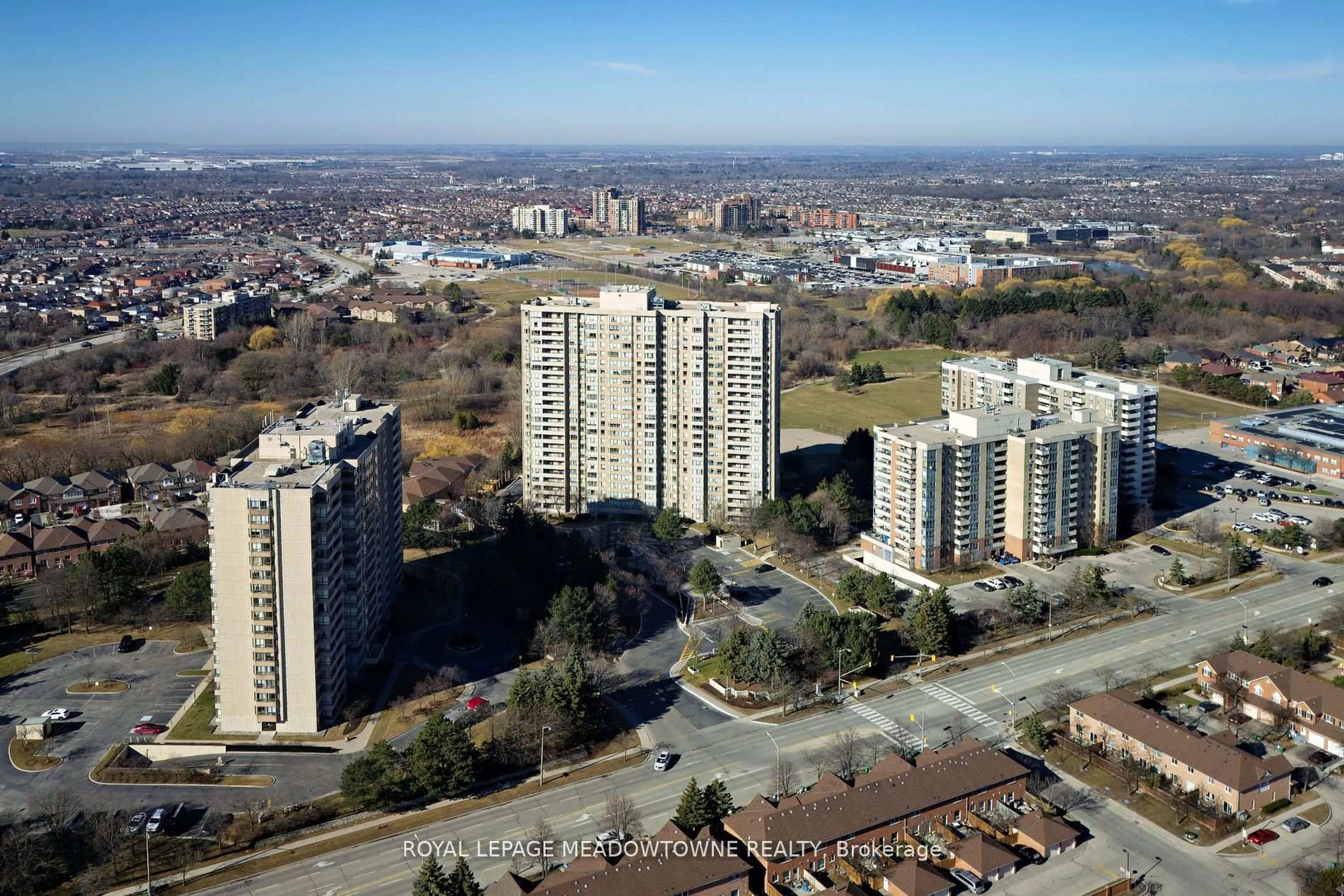A pic from outside/outdoor area/front of a property/back of a property/a pic from drone, city buildings view from balcony for 30 Malta Ave #2110, Brampton Ontario L6Y 4S5