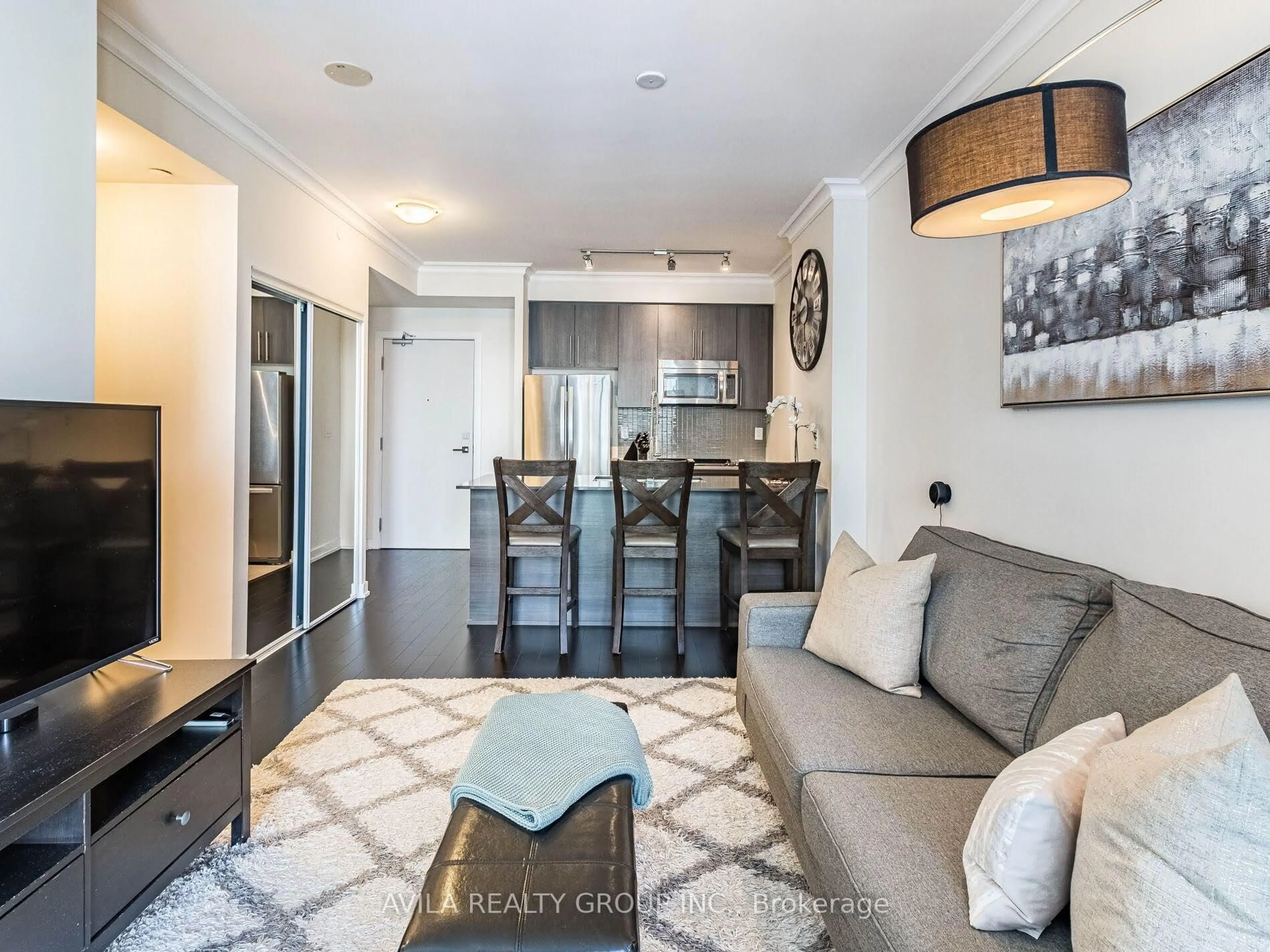 Living room with furniture, unknown for 4011 Brickstone Mews #2904, Mississauga Ontario L5B 0J7