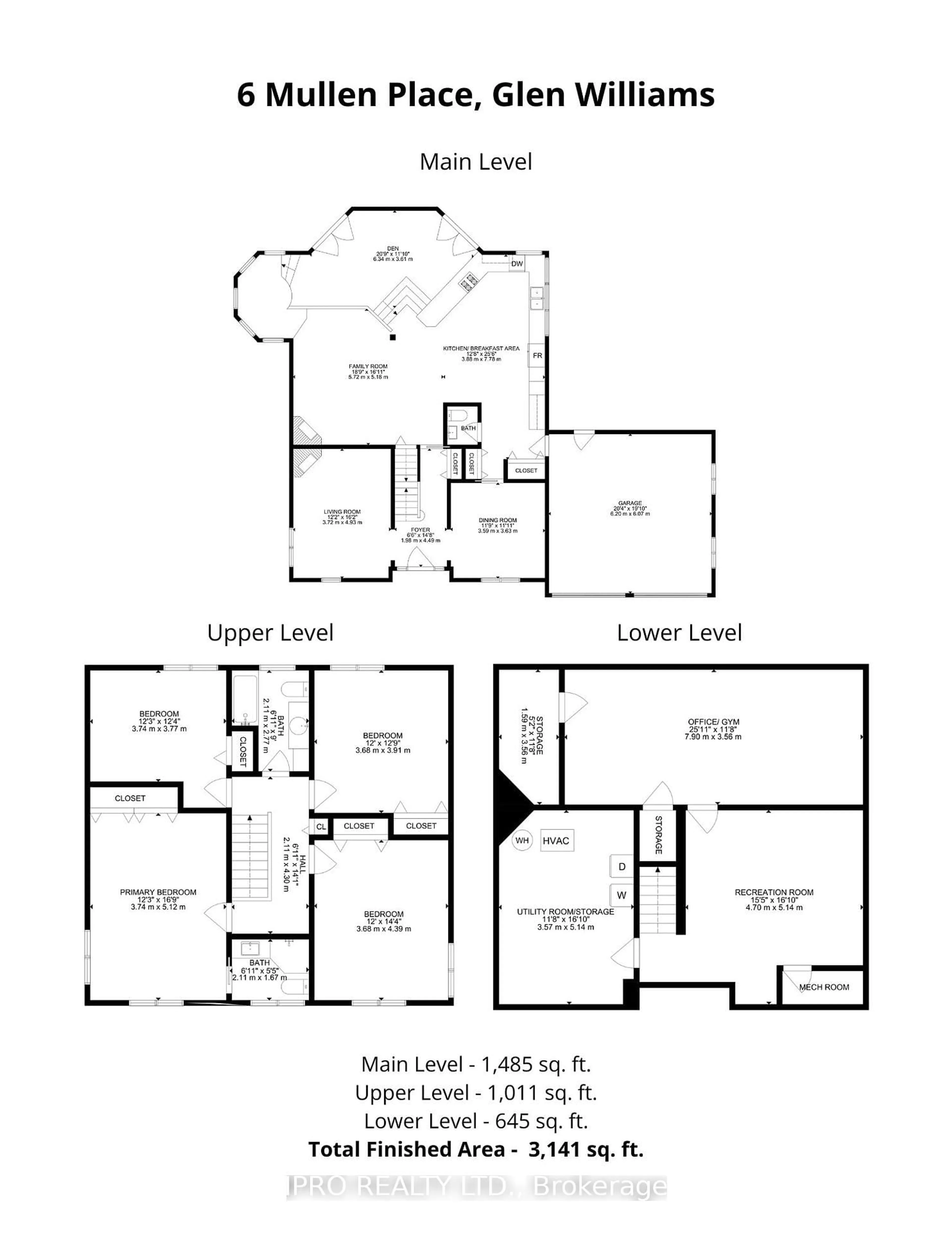 Floor plan for 6 Mullen Pl, Halton Hills Ontario L7G 2R9