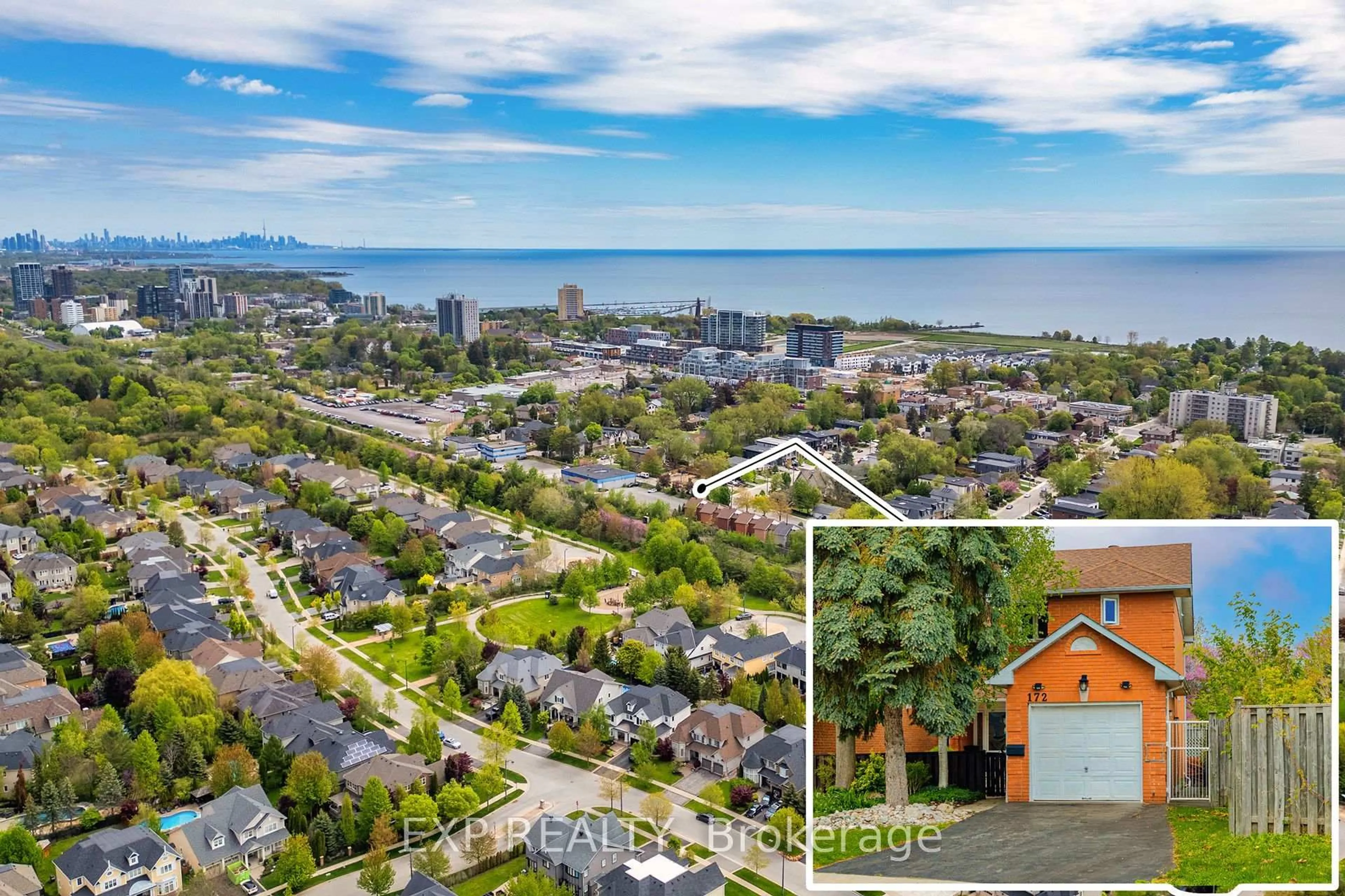 A pic from outside/outdoor area/front of a property/back of a property/a pic from drone, water/lake/river/ocean view for 172 Queen St, Mississauga Ontario L5H 1L6