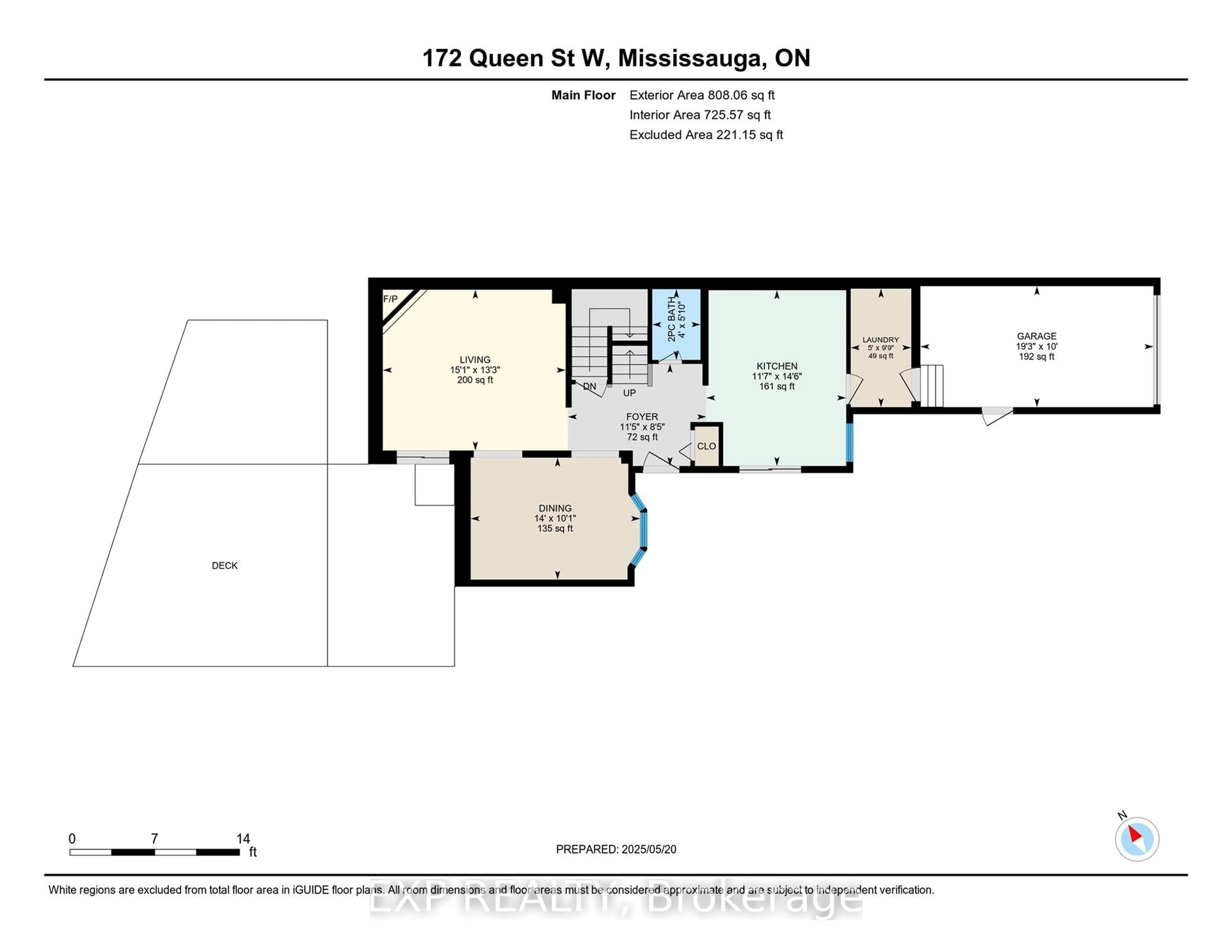Floor plan for 172 Queen St, Mississauga Ontario L5H 1L6