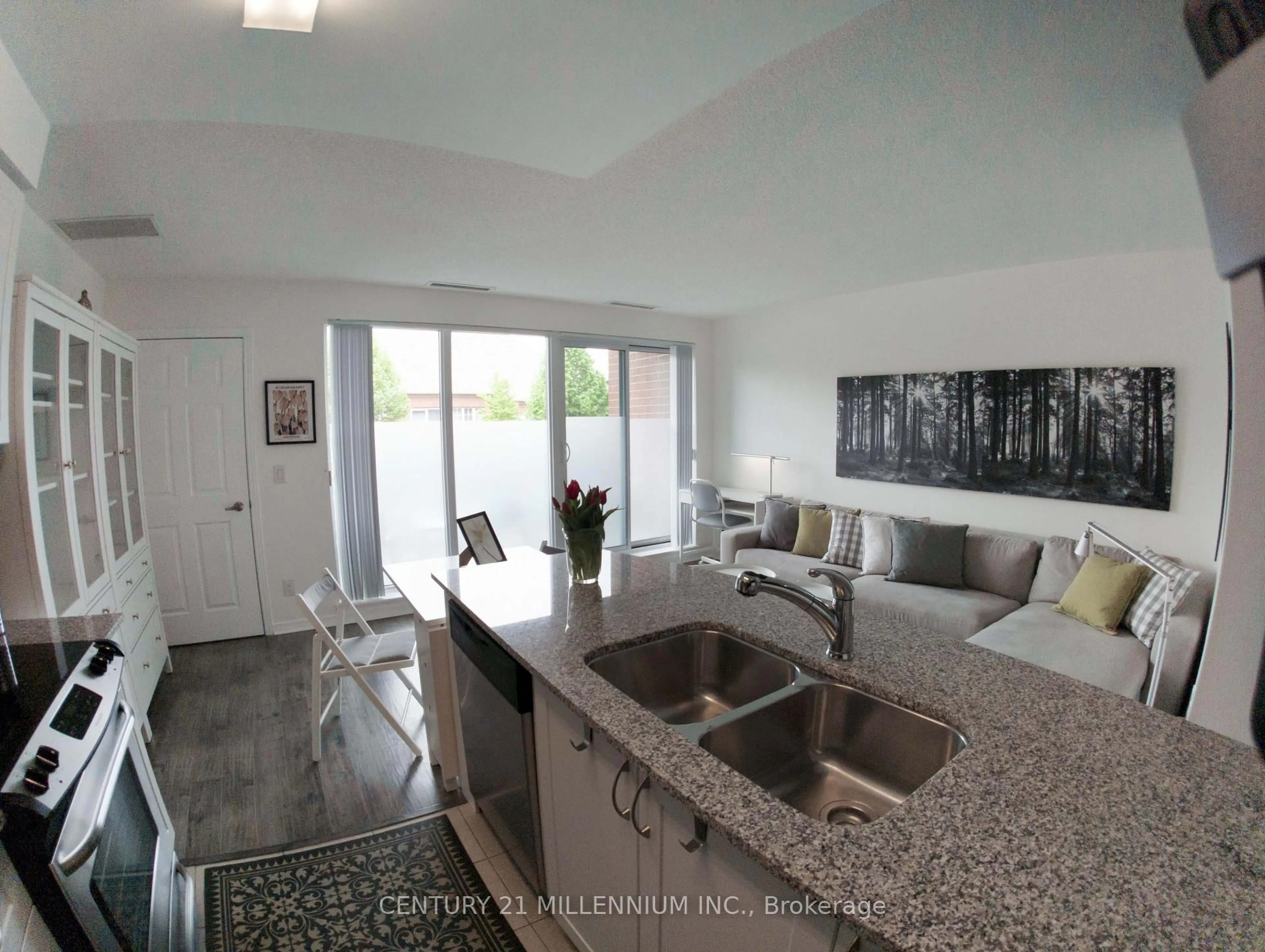 Open concept kitchen, ceramic/tile floor for 60 Via Rosedale Way #104, Brampton Ontario L6R 3X6