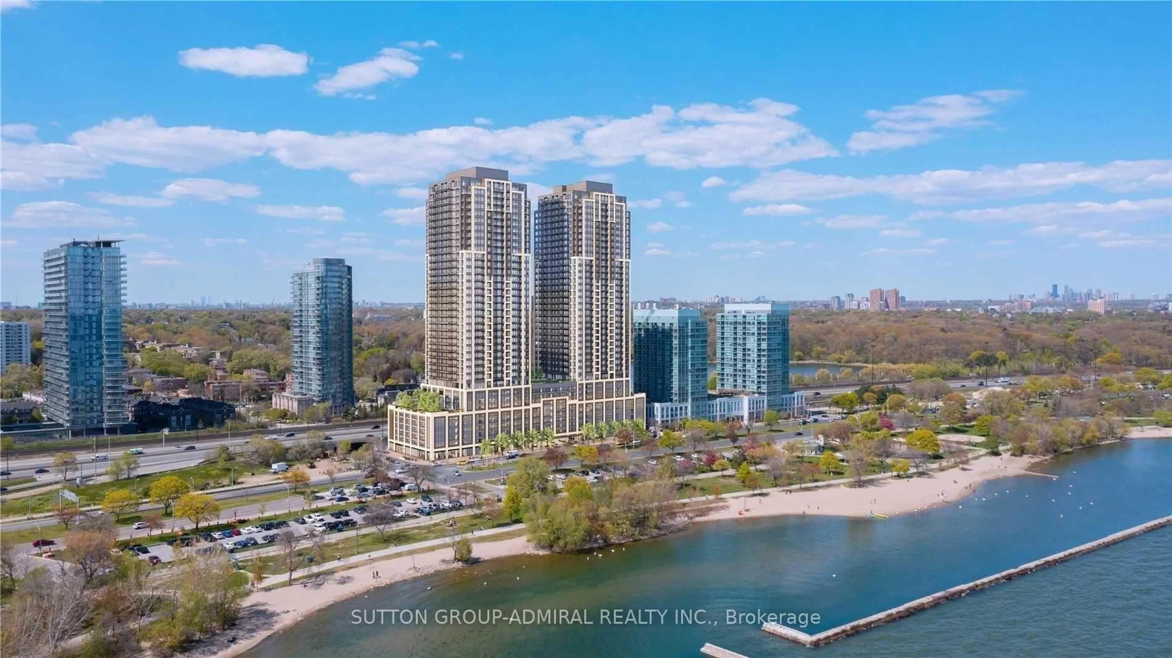 A pic from outside/outdoor area/front of a property/back of a property/a pic from drone, water/lake/river/ocean view for 1928 Lake Shore Blvd #3206, Toronto Ontario M6S 1A1
