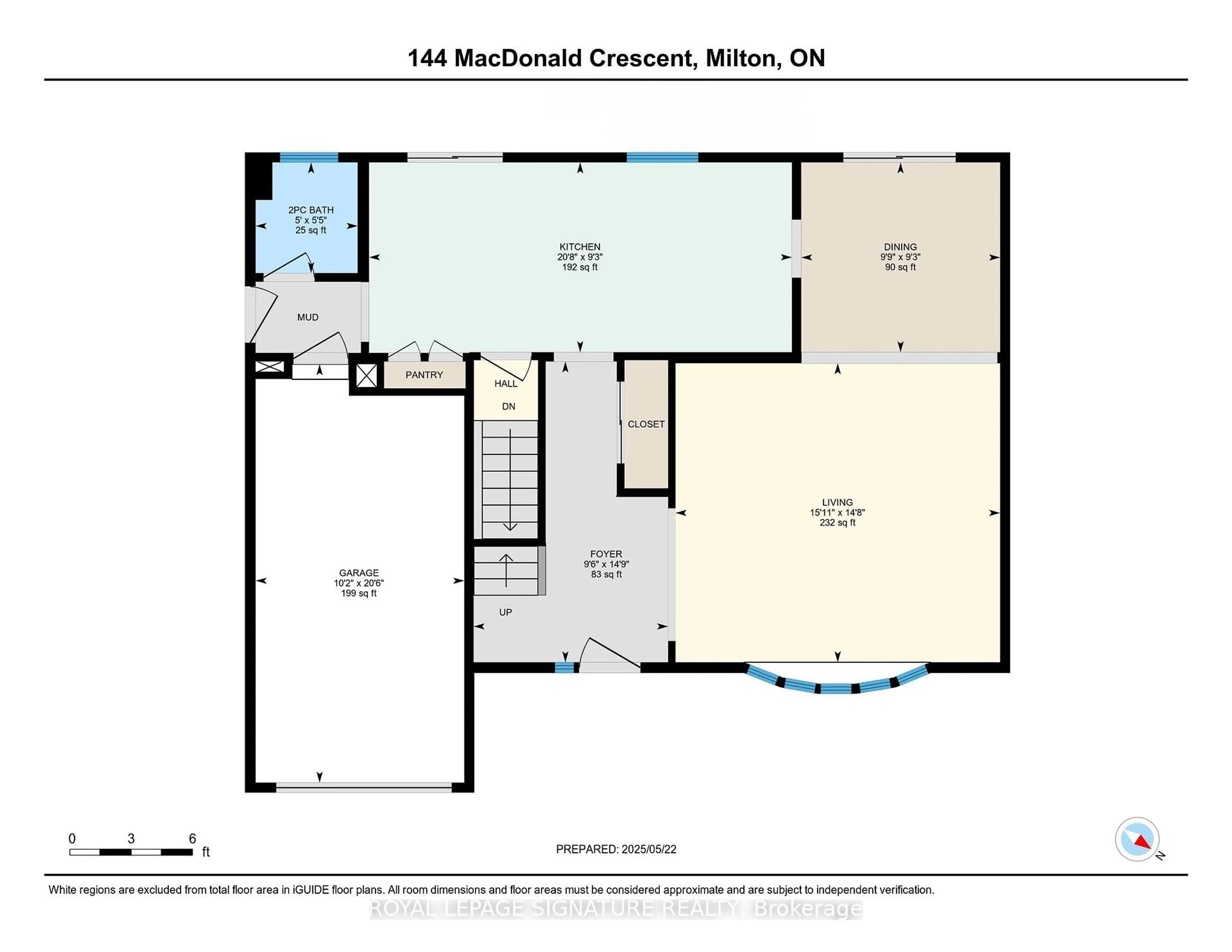 Floor plan for 144 Macdonald Cres, Milton Ontario L9T 2Z1