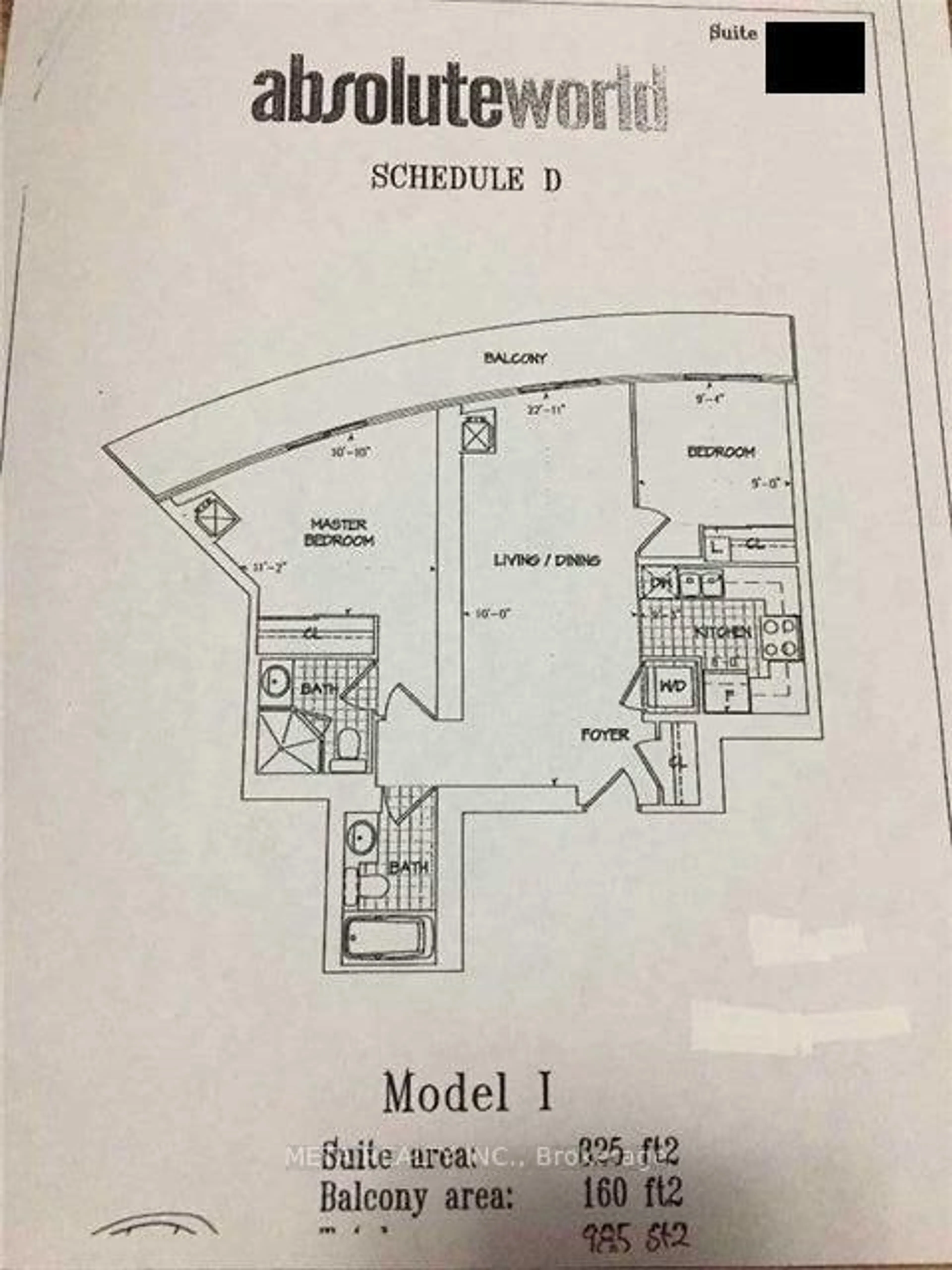 Floor plan for 50 Absolute Ave #2106, Mississauga Ontario L4Z 0A8