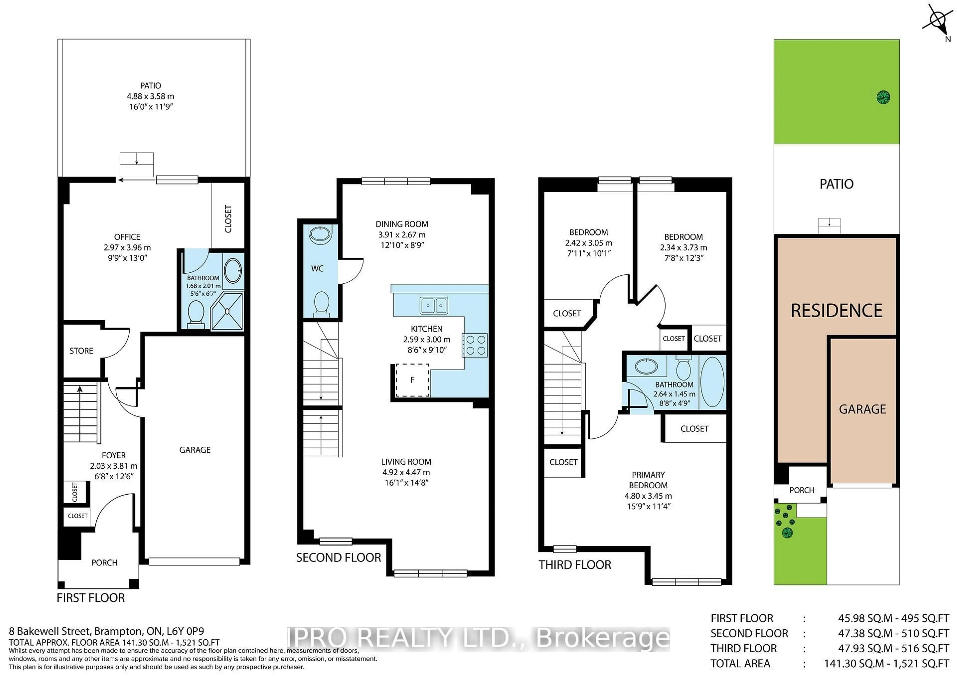 Floor plan for 8 Bakewell St, Brampton Ontario L5L 2E5