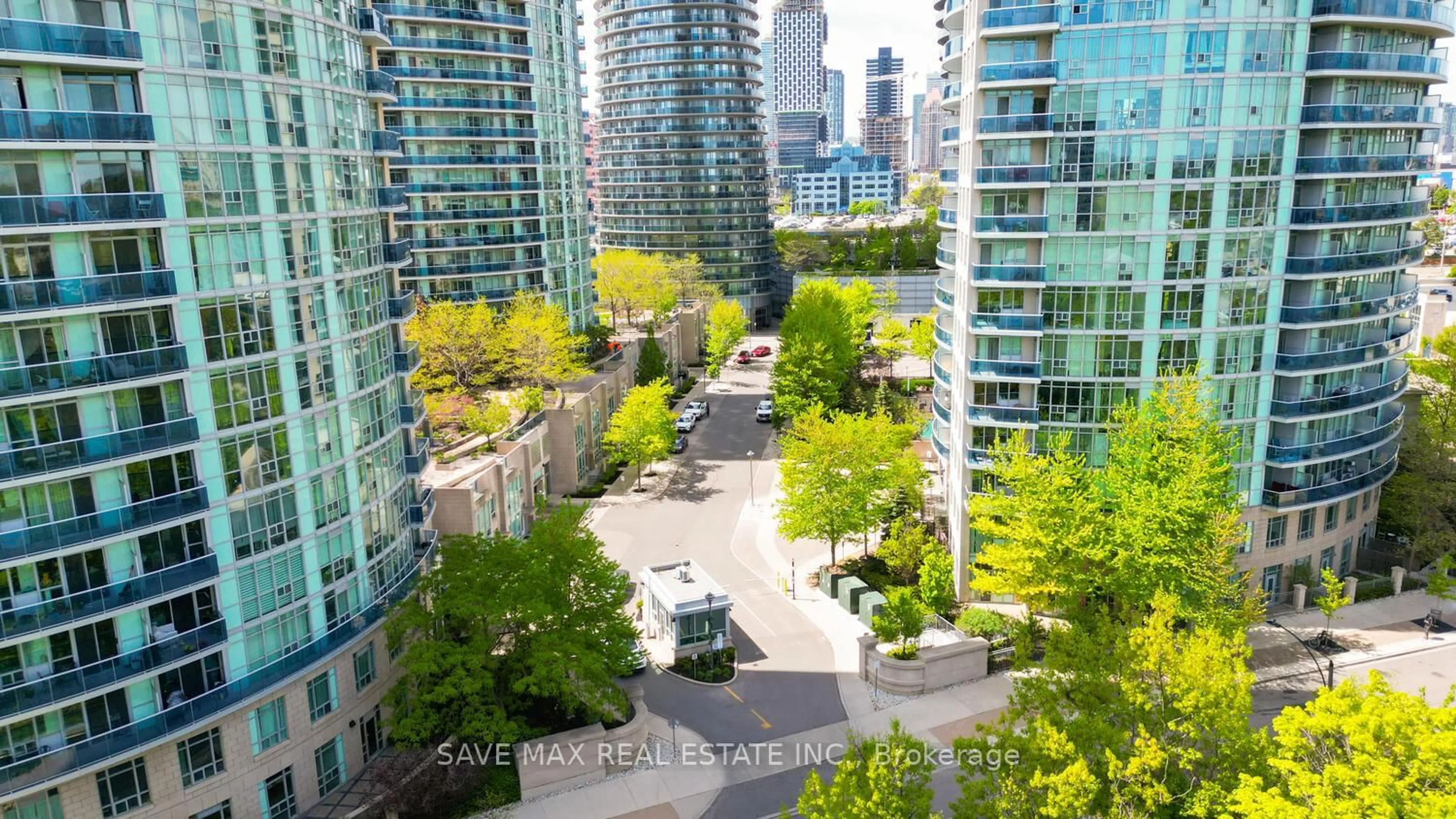 A pic from outside/outdoor area/front of a property/back of a property/a pic from drone, city buildings view from balcony for 60 Absolute Ave #3506, Mississauga Ontario L4Z 0A9