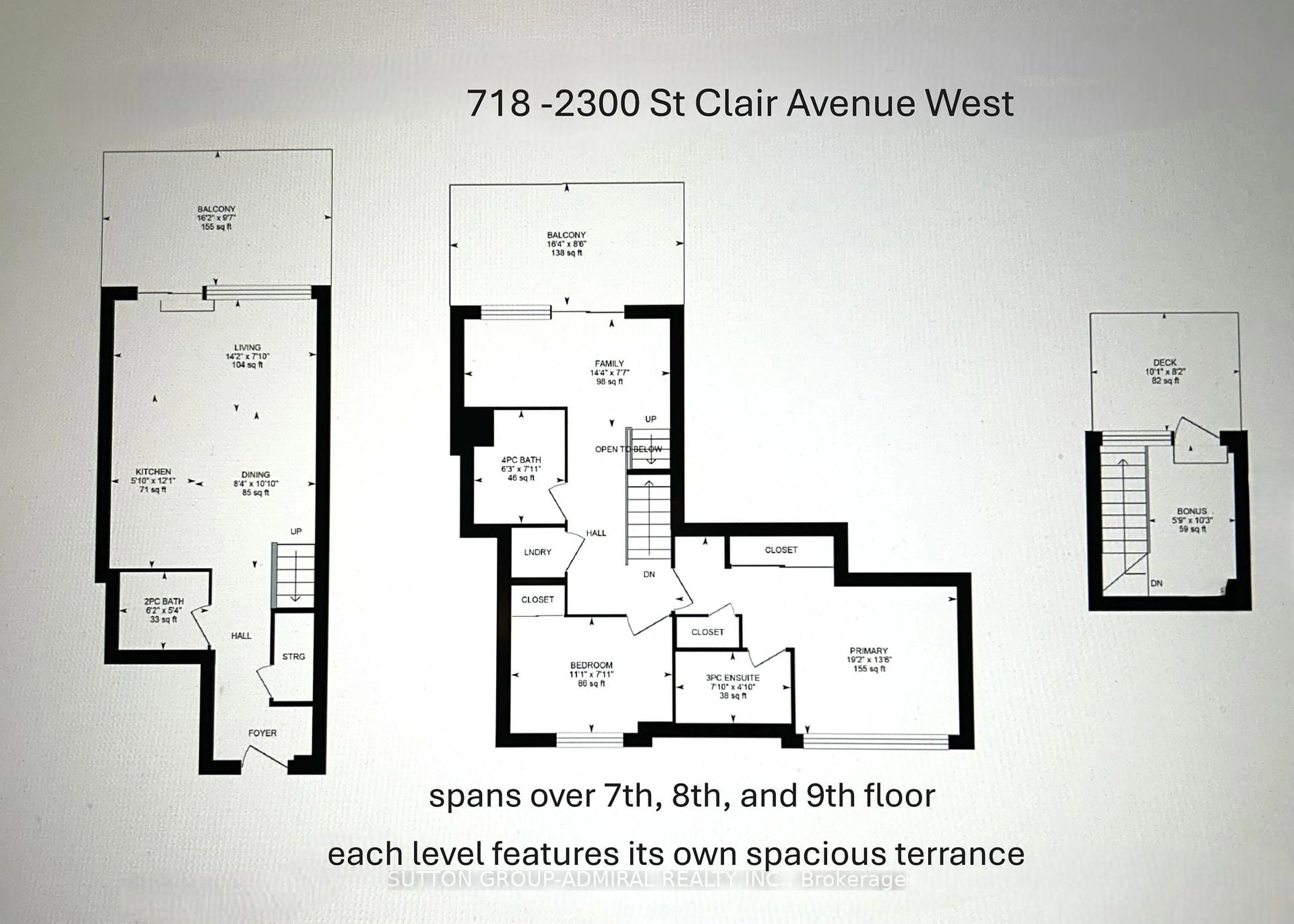 Floor plan for 2300 St Clair Ave #718, Toronto Ontario M6N 1K8