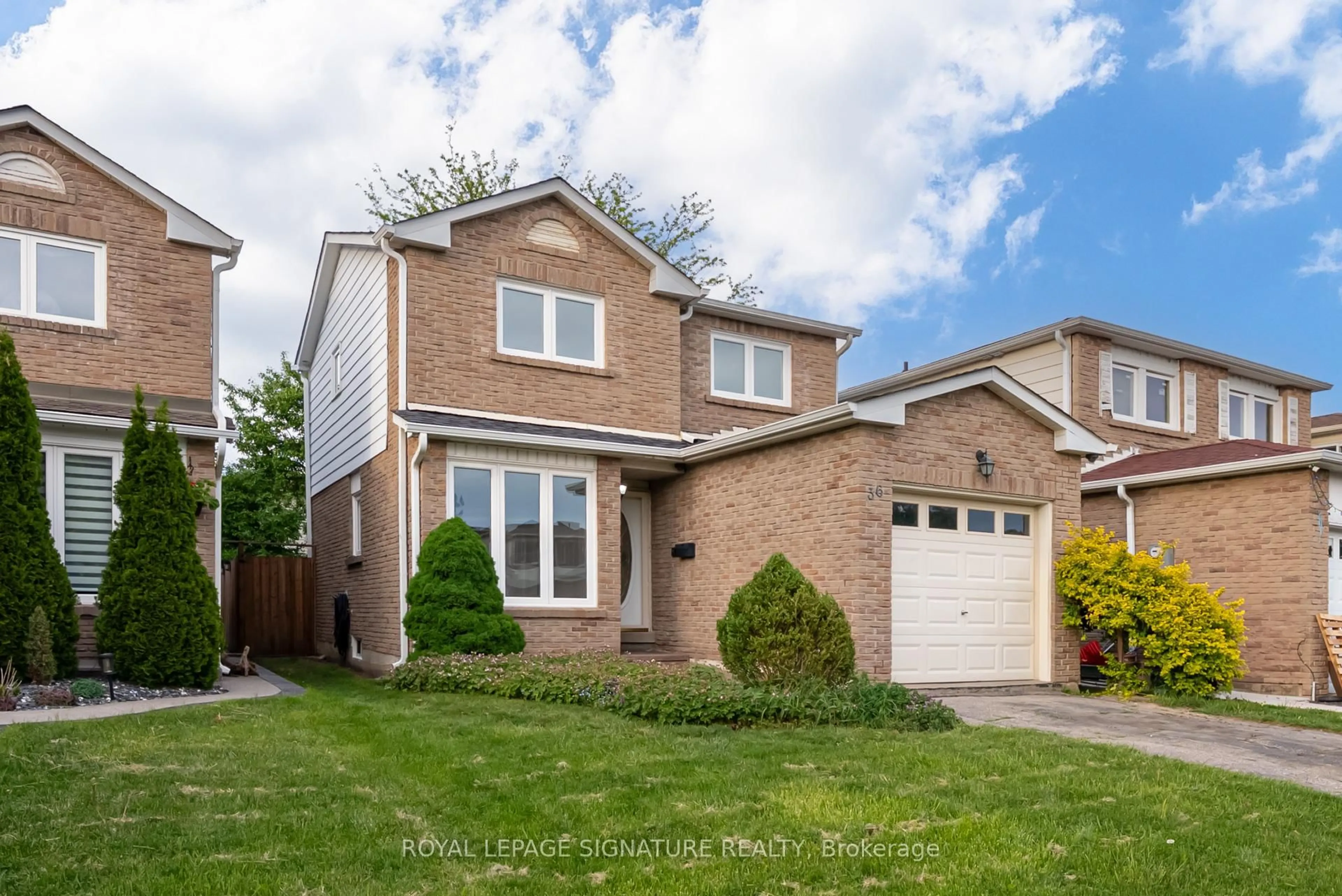 Home with brick exterior material, street for 36 Denlow Dr, Brampton Ontario L6Y 2L4