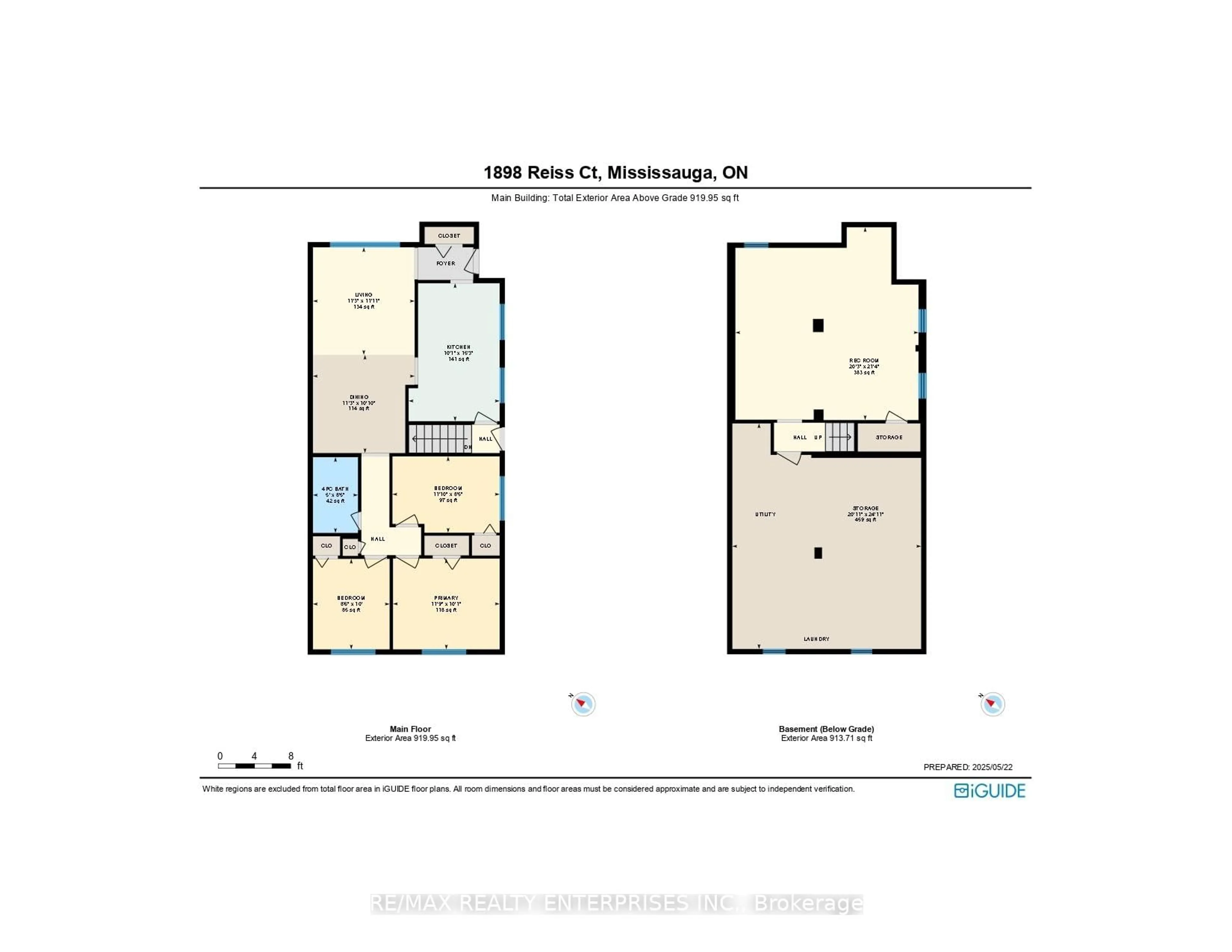 Floor plan for 1898 Reiss Crt, Mississauga Ontario L5J 3S3