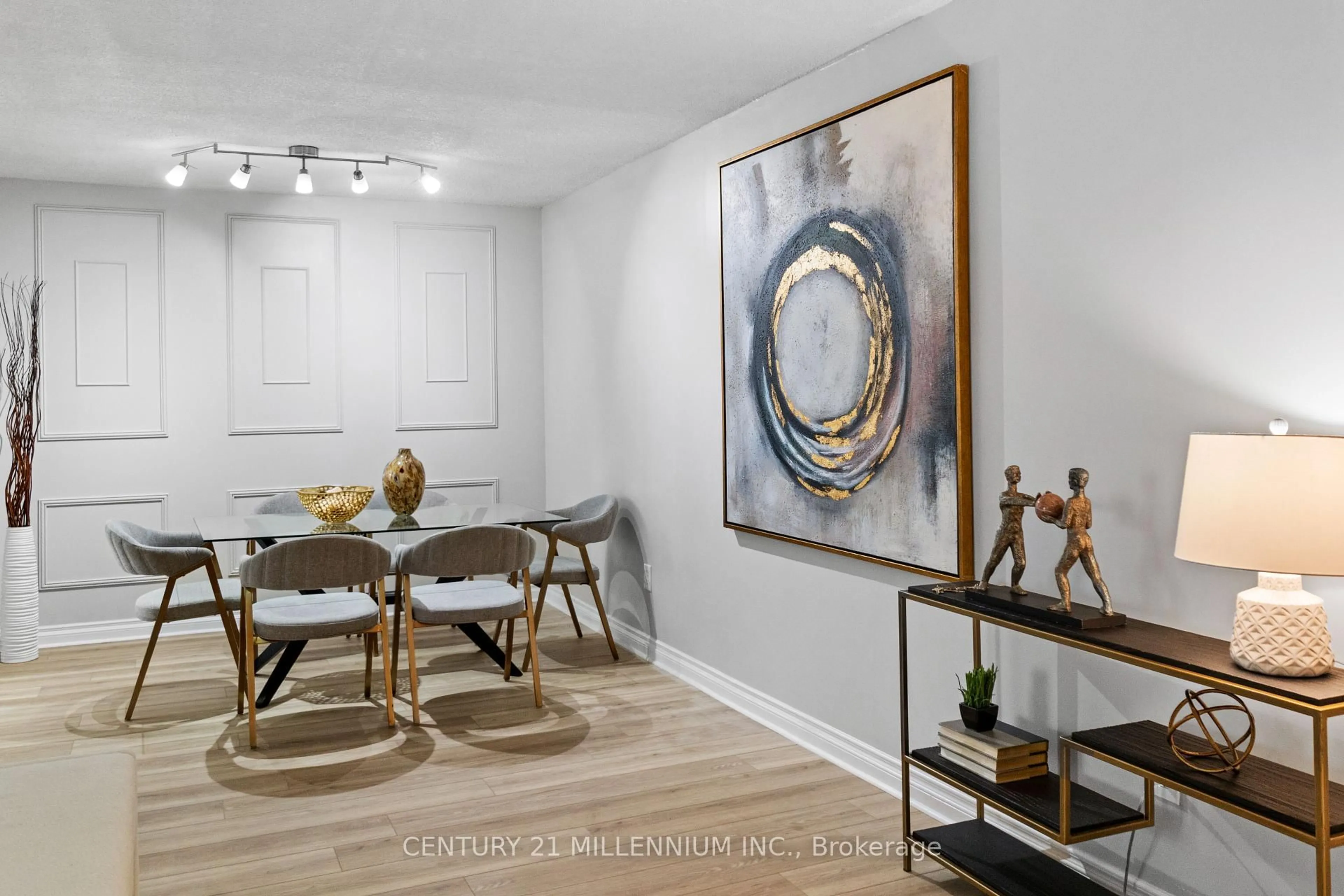 Dining room, wood/laminate floor for 5 Lisa St #401, Brampton Ontario L6T 4T4