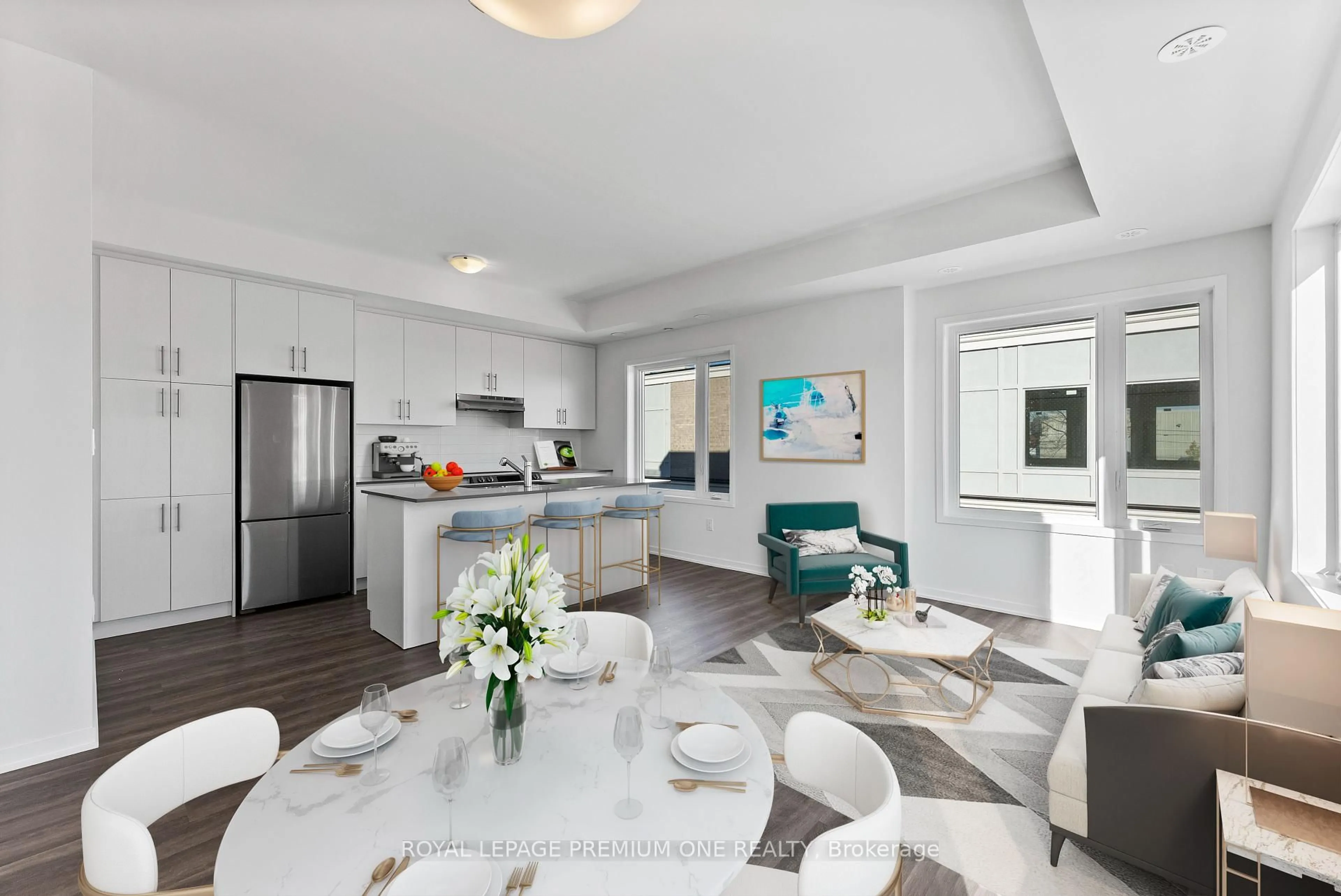 Open concept kitchen, ceramic/tile floor for 10 Lloyd Janes Lane #193, Toronto Ontario M8V 0J6