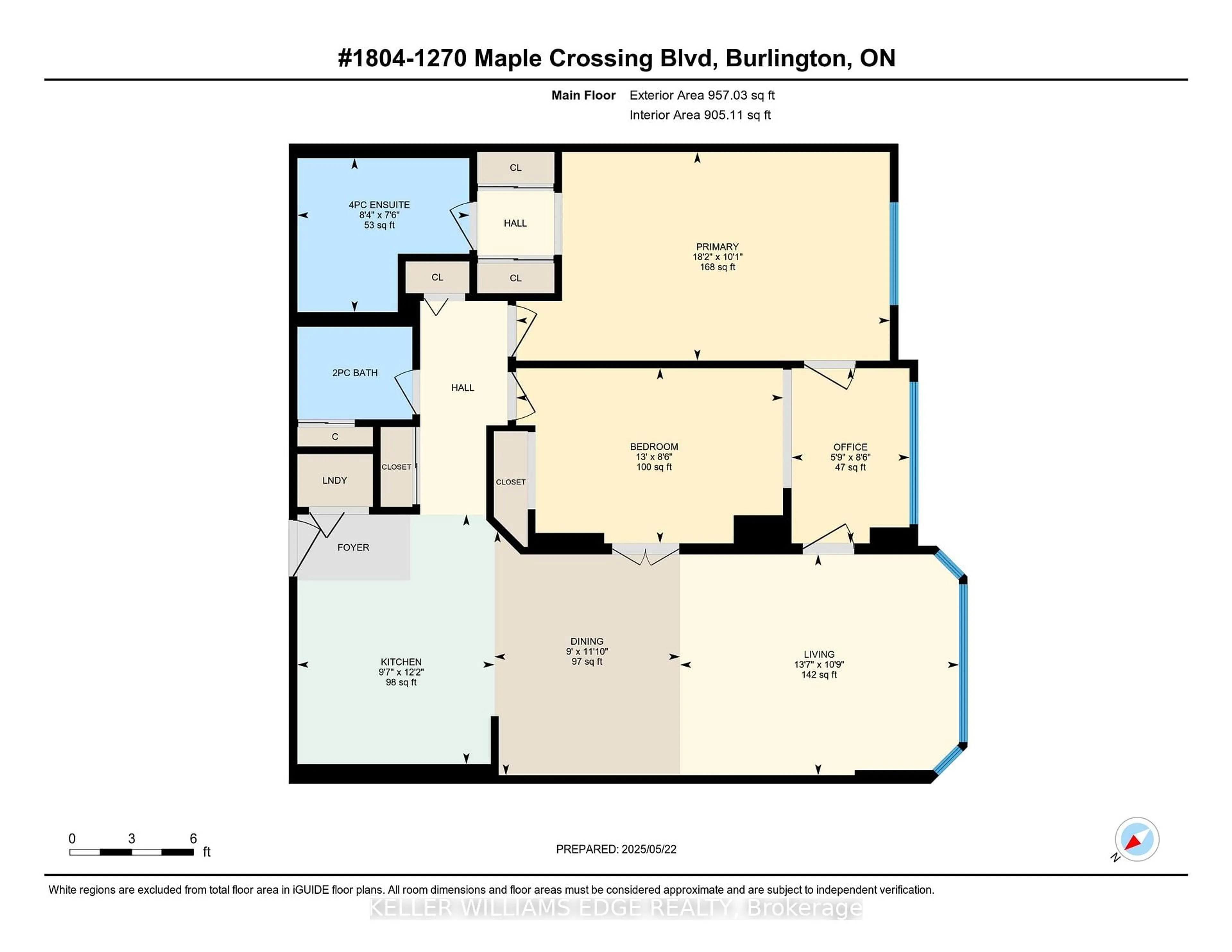 Floor plan for 1270 Maple Crossing Blvd #1804, Burlington Ontario L7S 2J3
