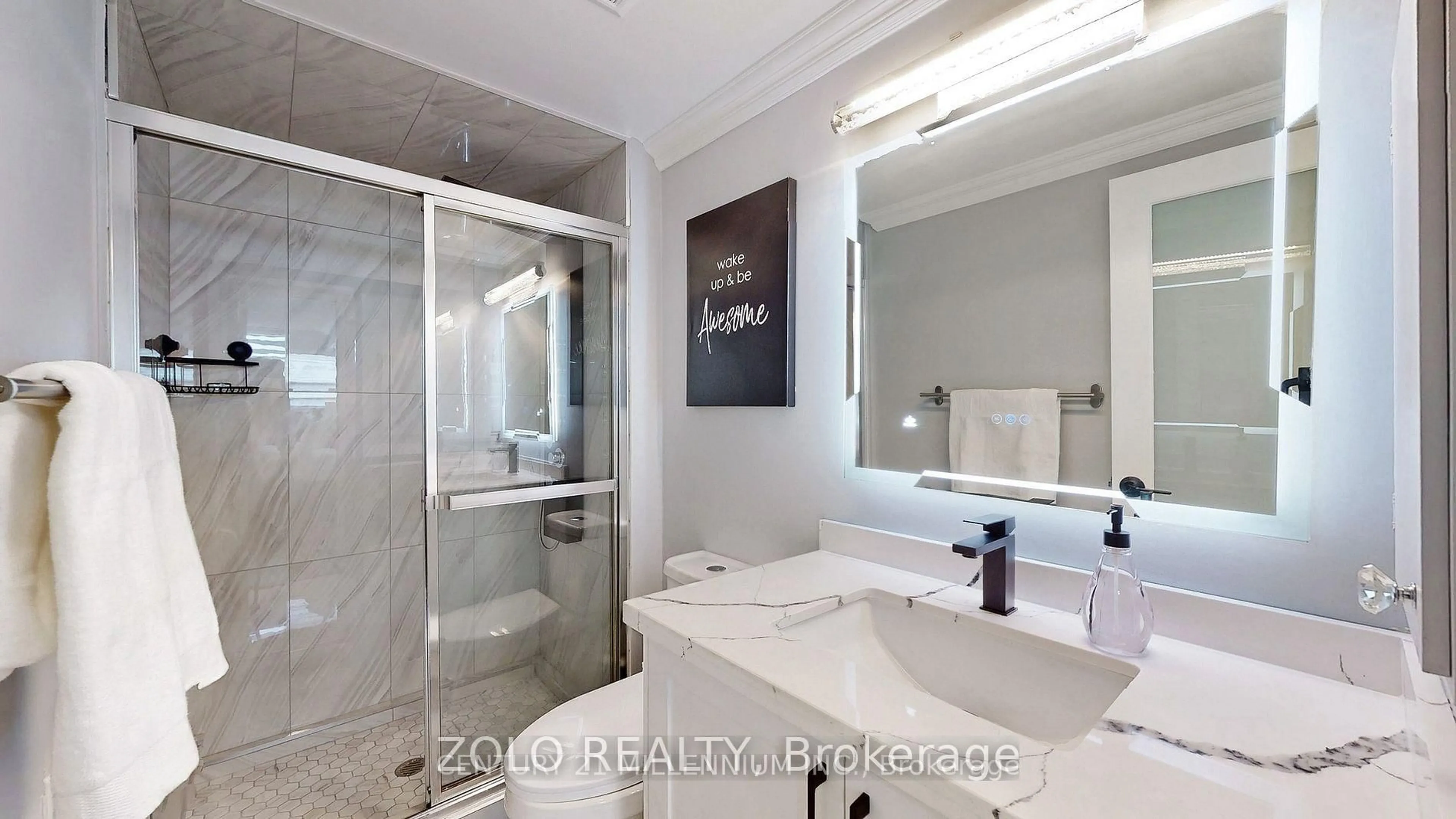 Contemporary bathroom, ceramic/tile floor for 8 Lisa St #1903, Brampton Ontario L6T 4S6
