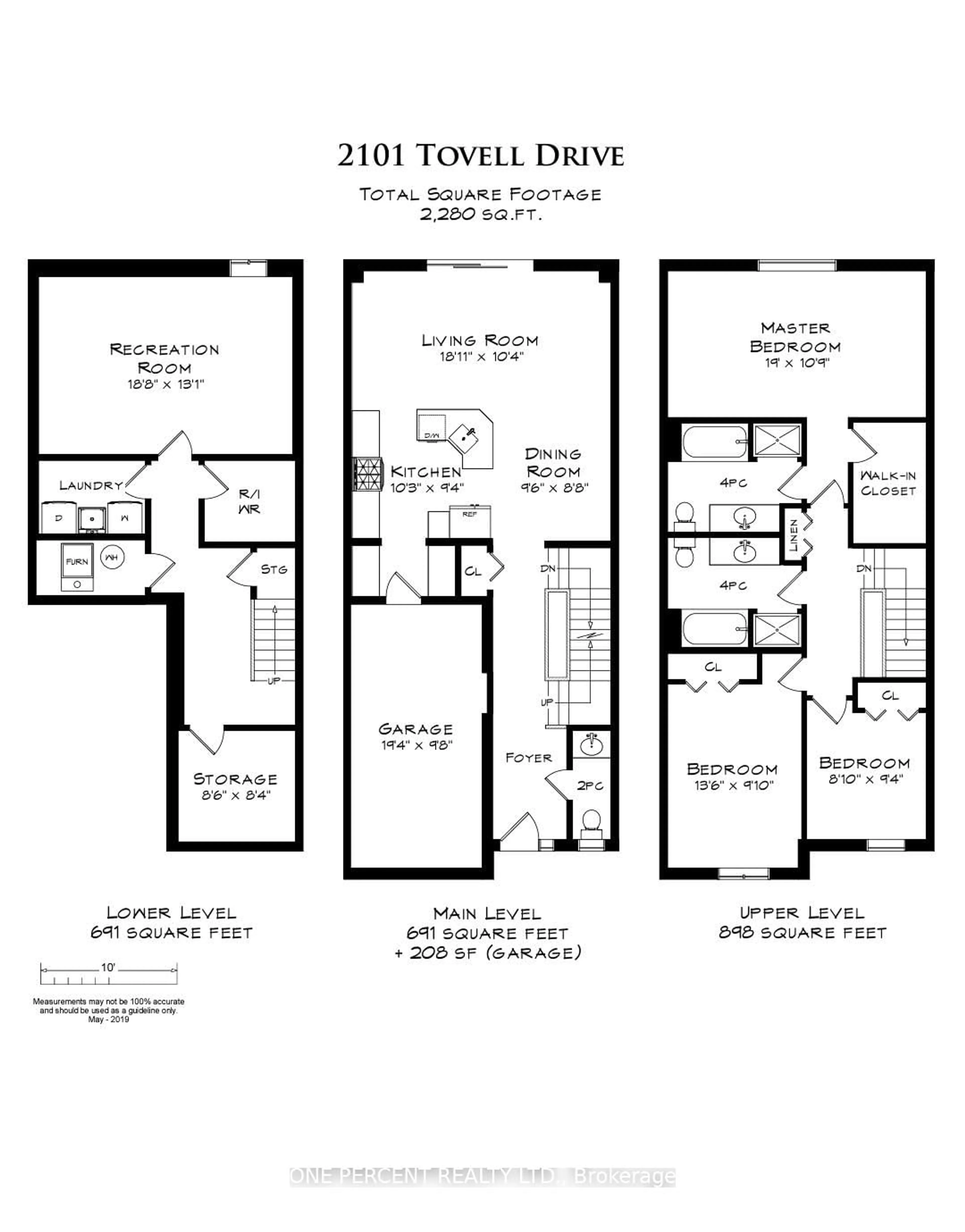 Floor plan for 2101 Tovell Dr, Oakville Ontario L6M 0C4