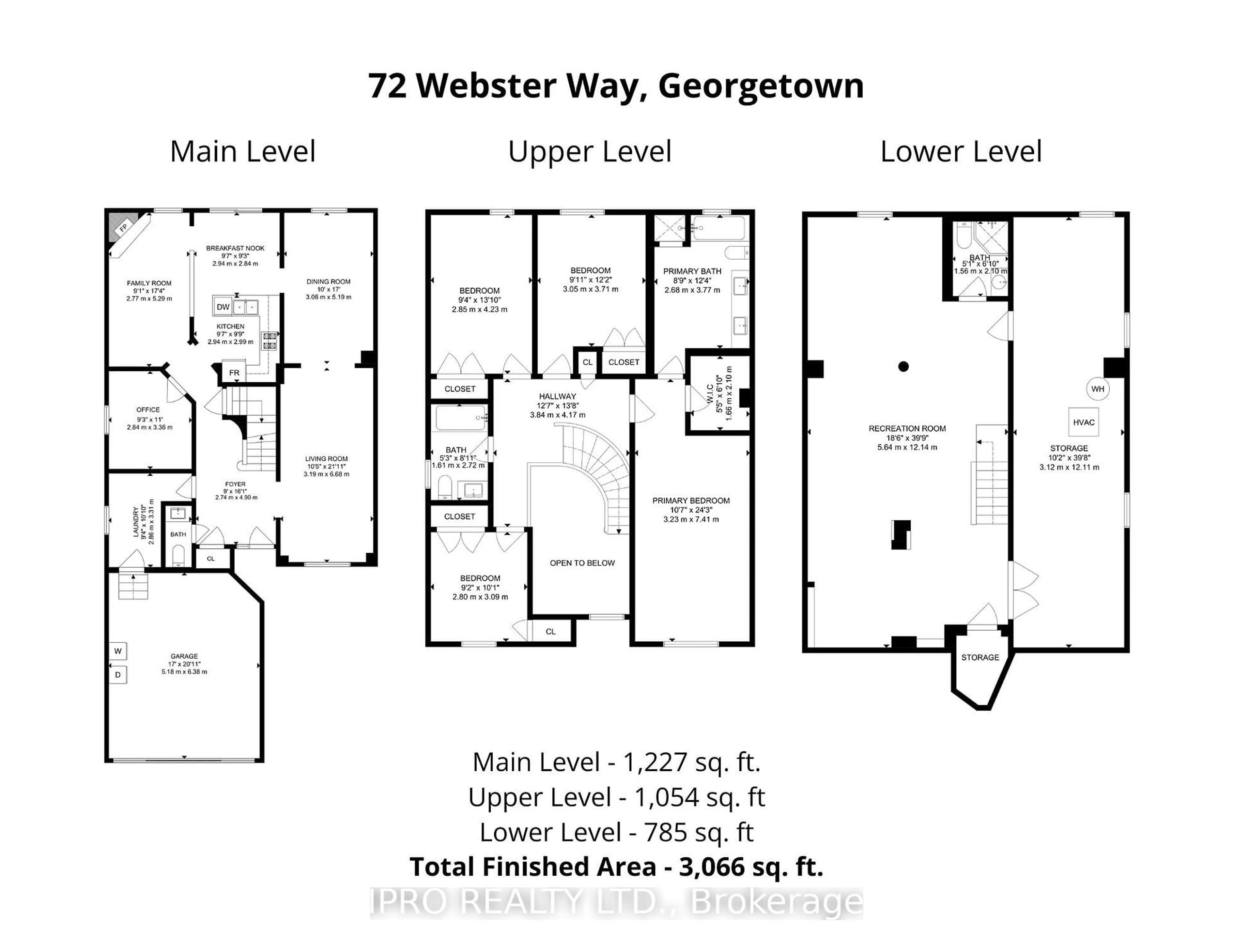 Floor plan for 72 Webster Way, Halton Hills Ontario L7G 5J5