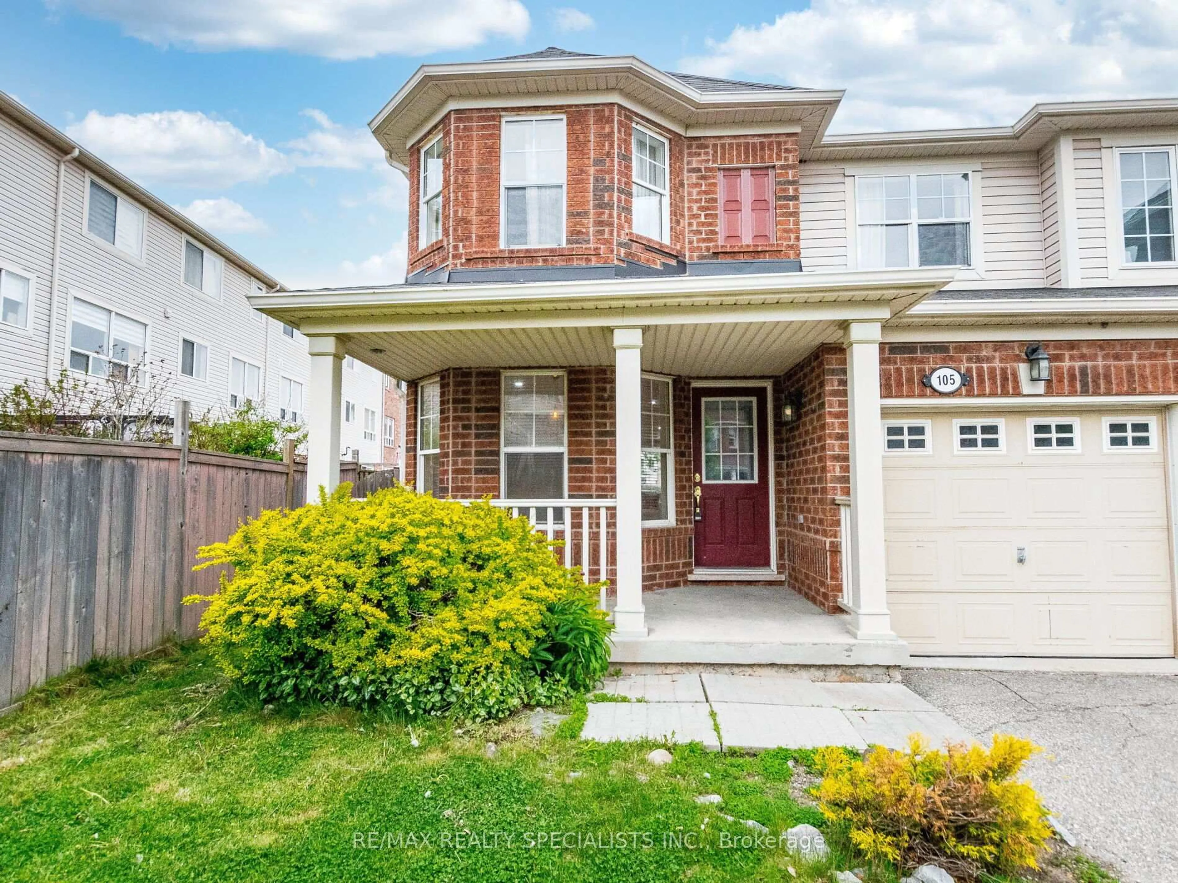 Home with vinyl exterior material, street for 105 DECKER HOLLOW Circ, Brampton Ontario L6X 0L5