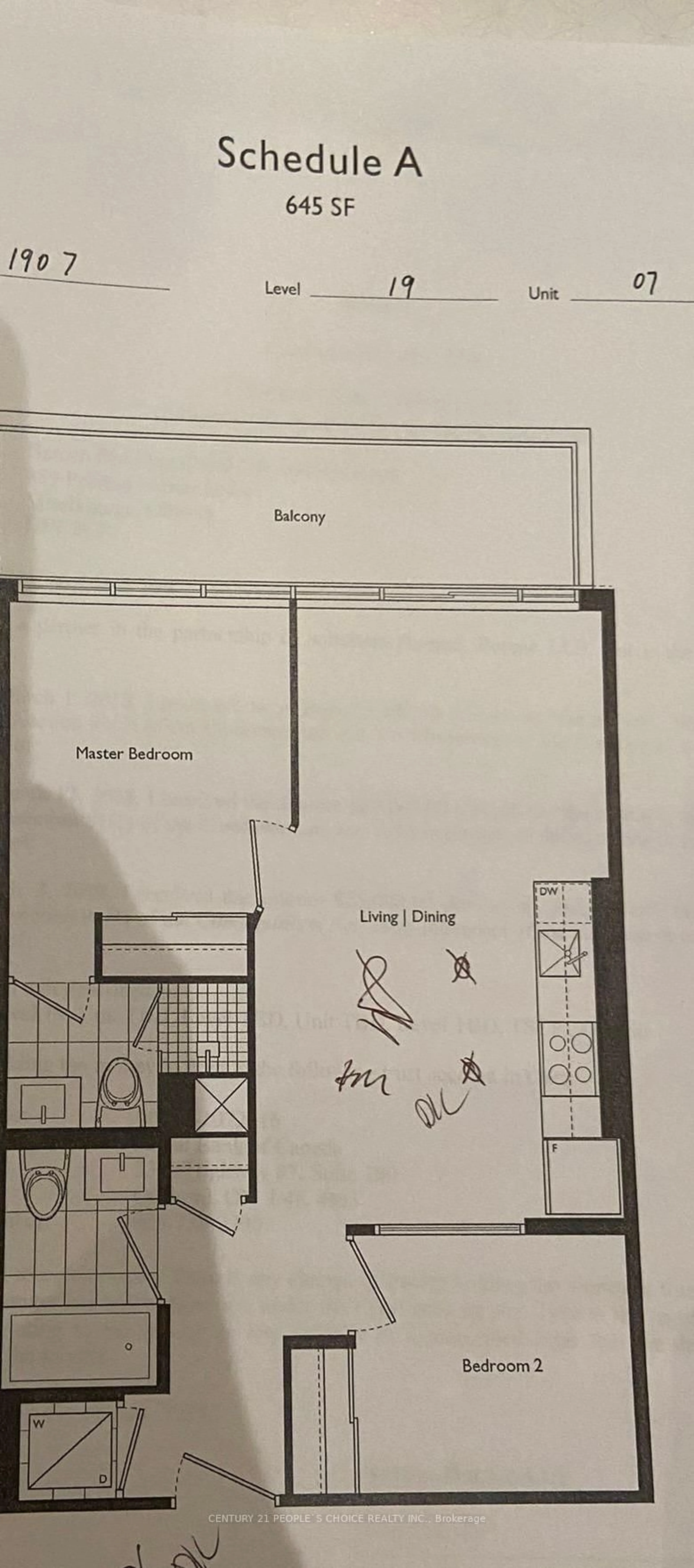 Floor plan for 1461 Lawrence Ave #1907, Toronto Ontario M6L 0A6