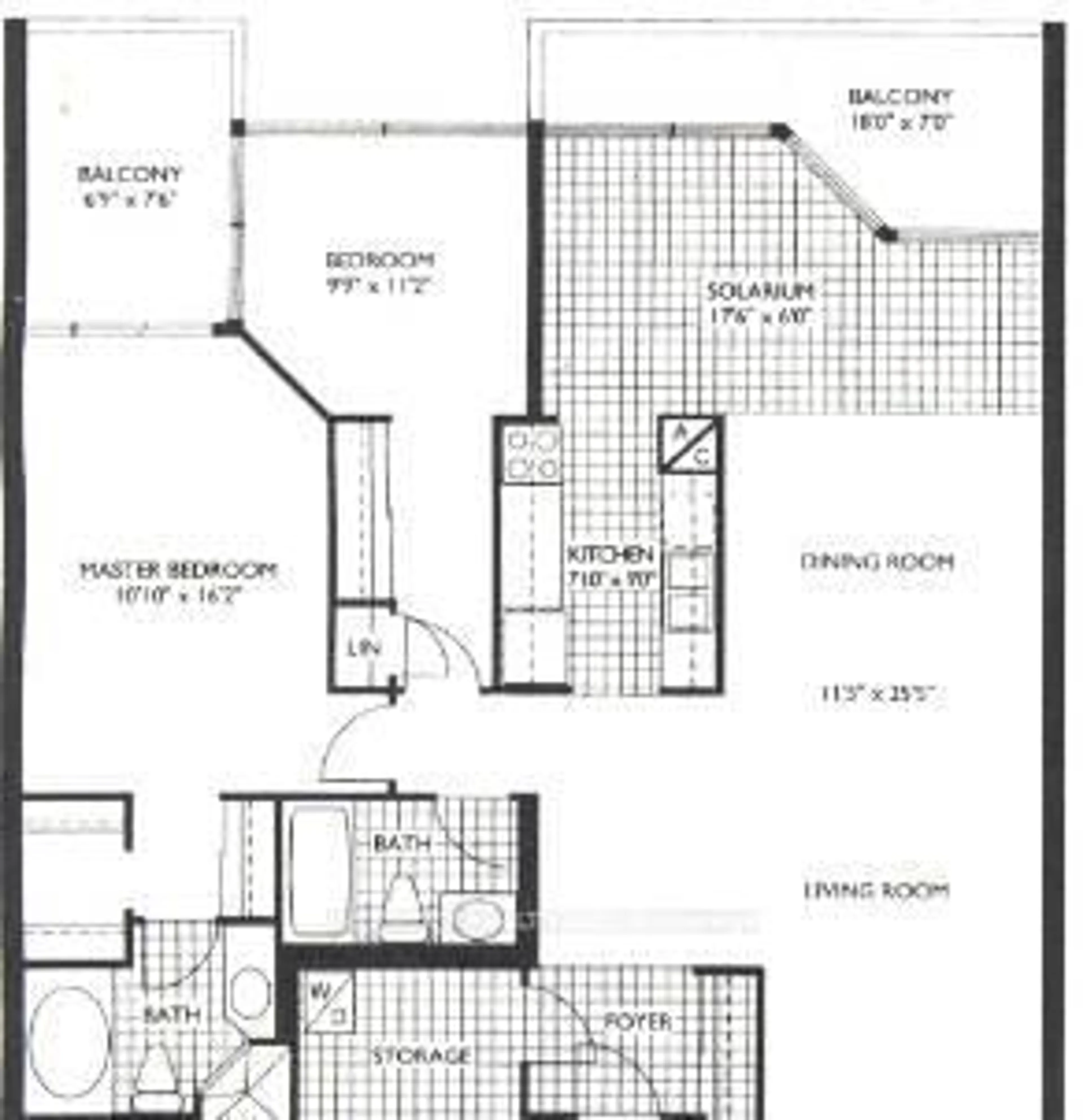 Floor plan for 1 Rowntree Rd #410, Toronto Ontario M9V 5G7