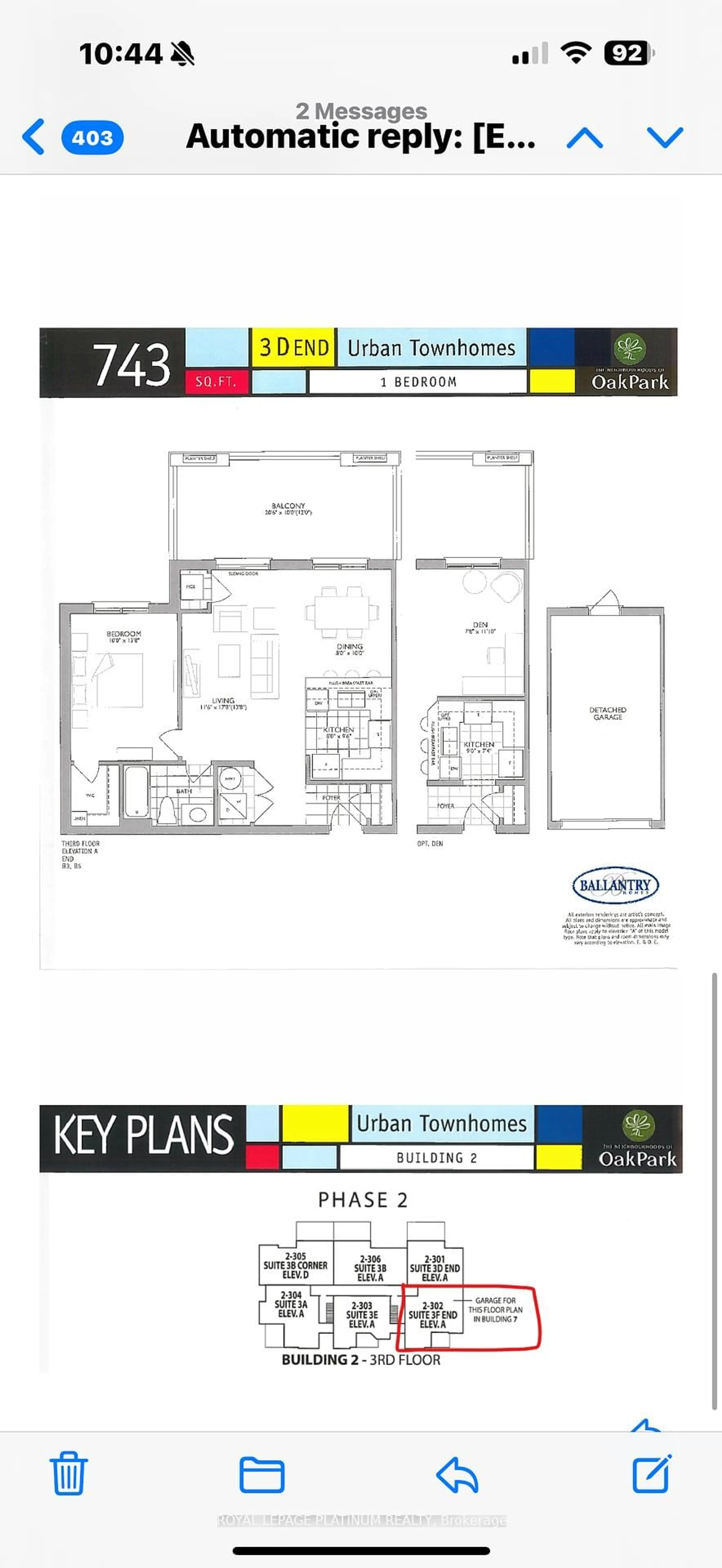 Floor plan for 2339 Sawgrass Dr #309, Oakville Ontario L6H 6M8
