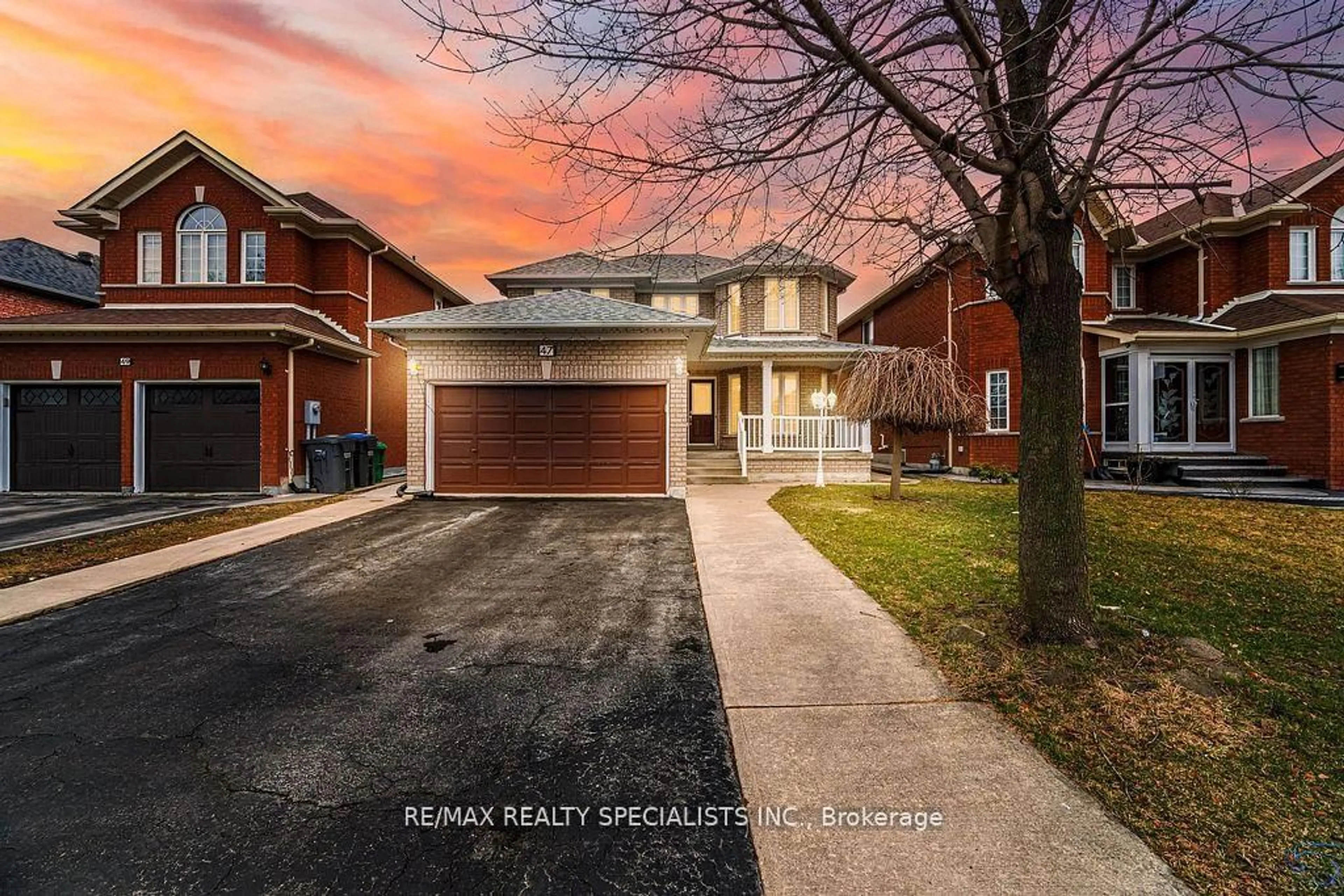 Home with brick exterior material, street for 47 Deerglen Dr, Brampton Ontario L6R 1M3