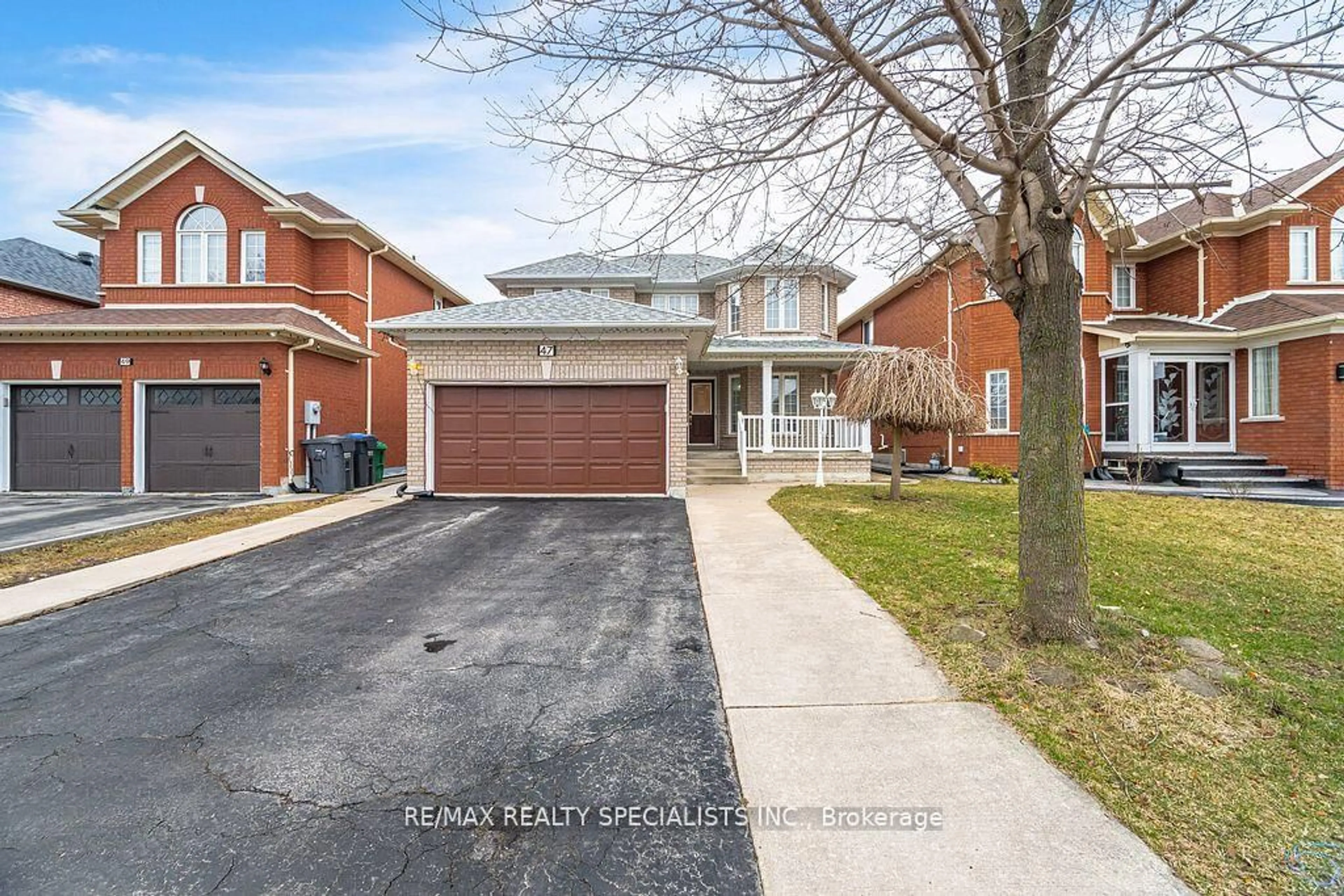 Home with brick exterior material, street for 47 Deerglen Dr, Brampton Ontario L6R 1M3