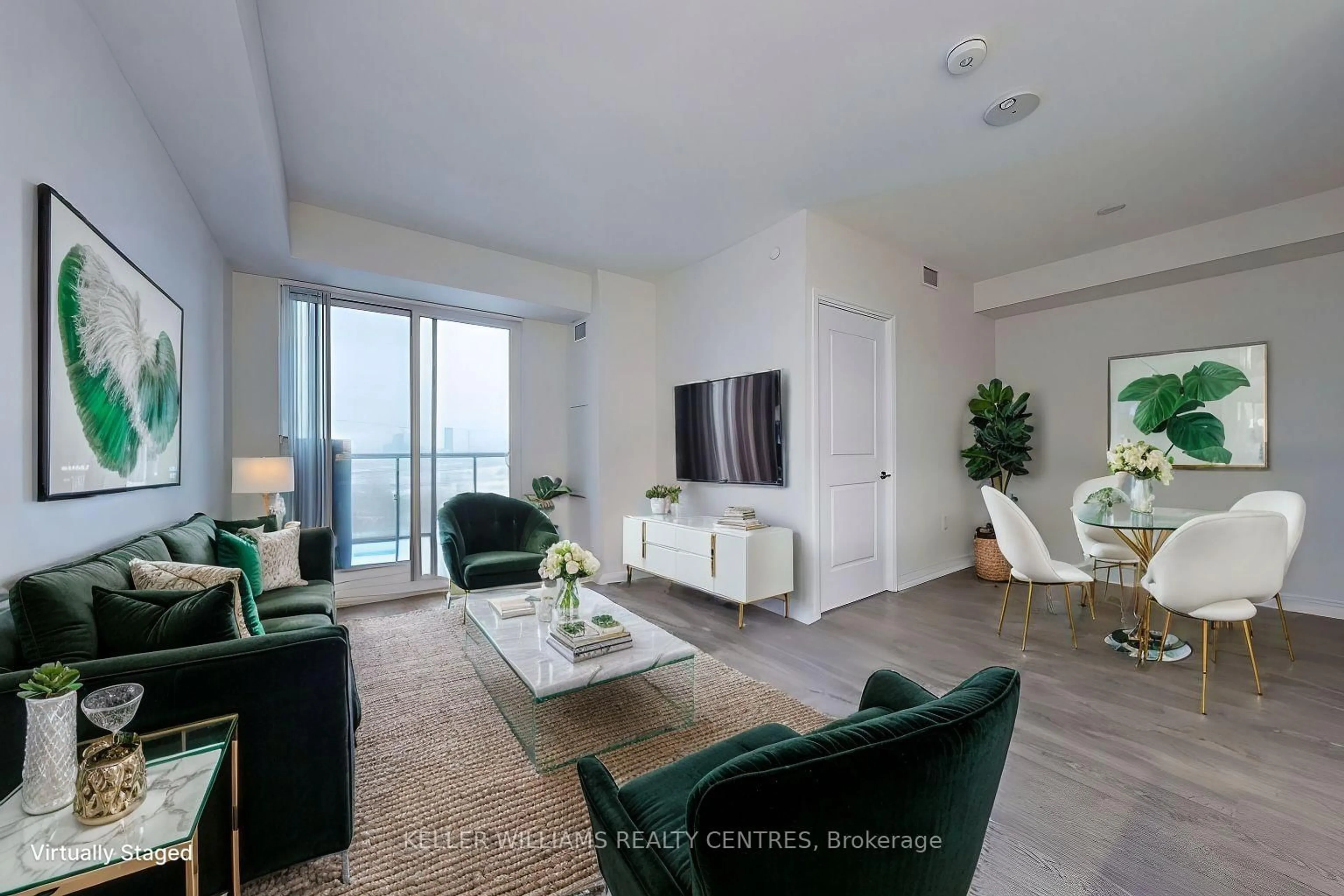 Living room with furniture, unknown for 50 Thomas Riley Rd #518, Toronto Ontario M9B 0C5
