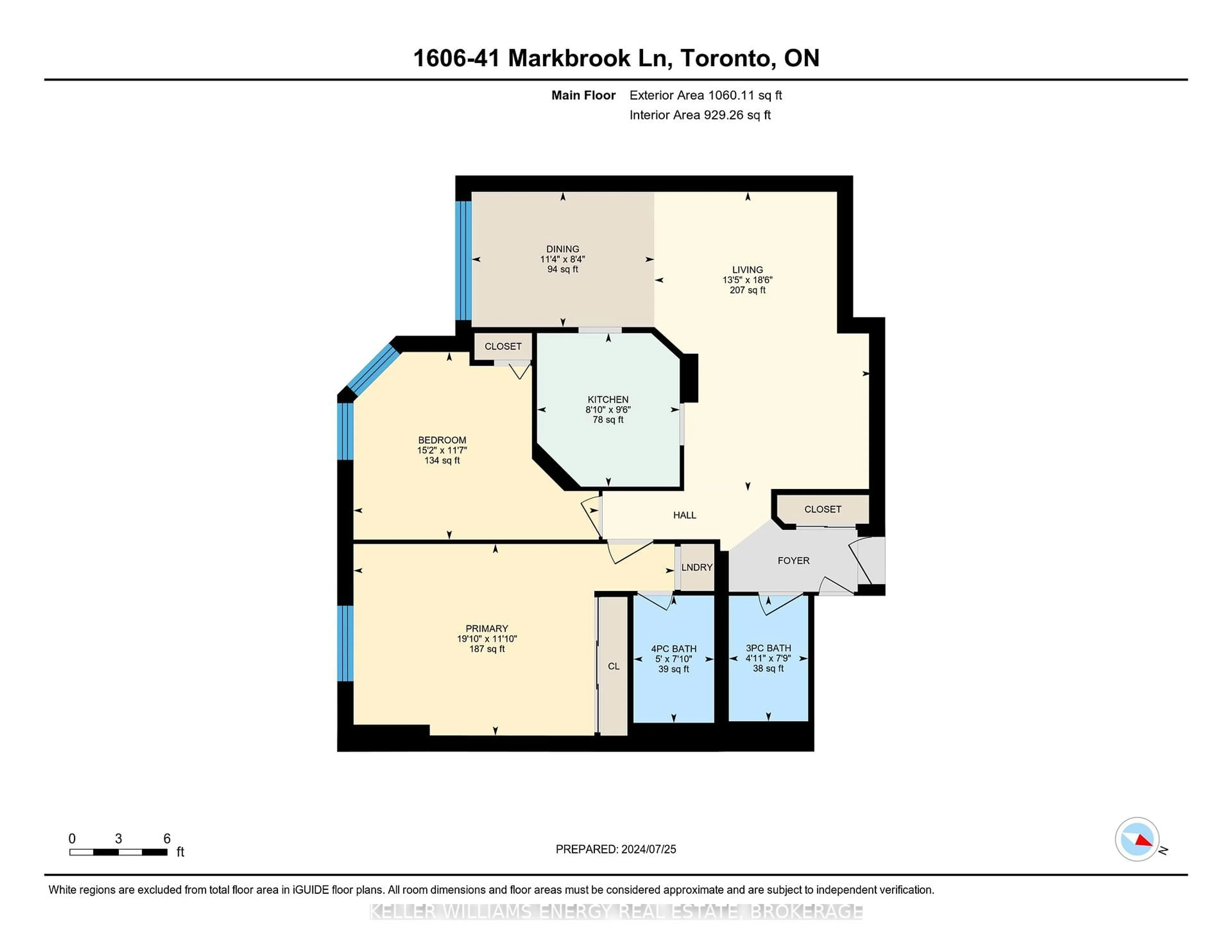 Floor plan for 41 Markbrook Lane #1606, Toronto Ontario M9V 5E6