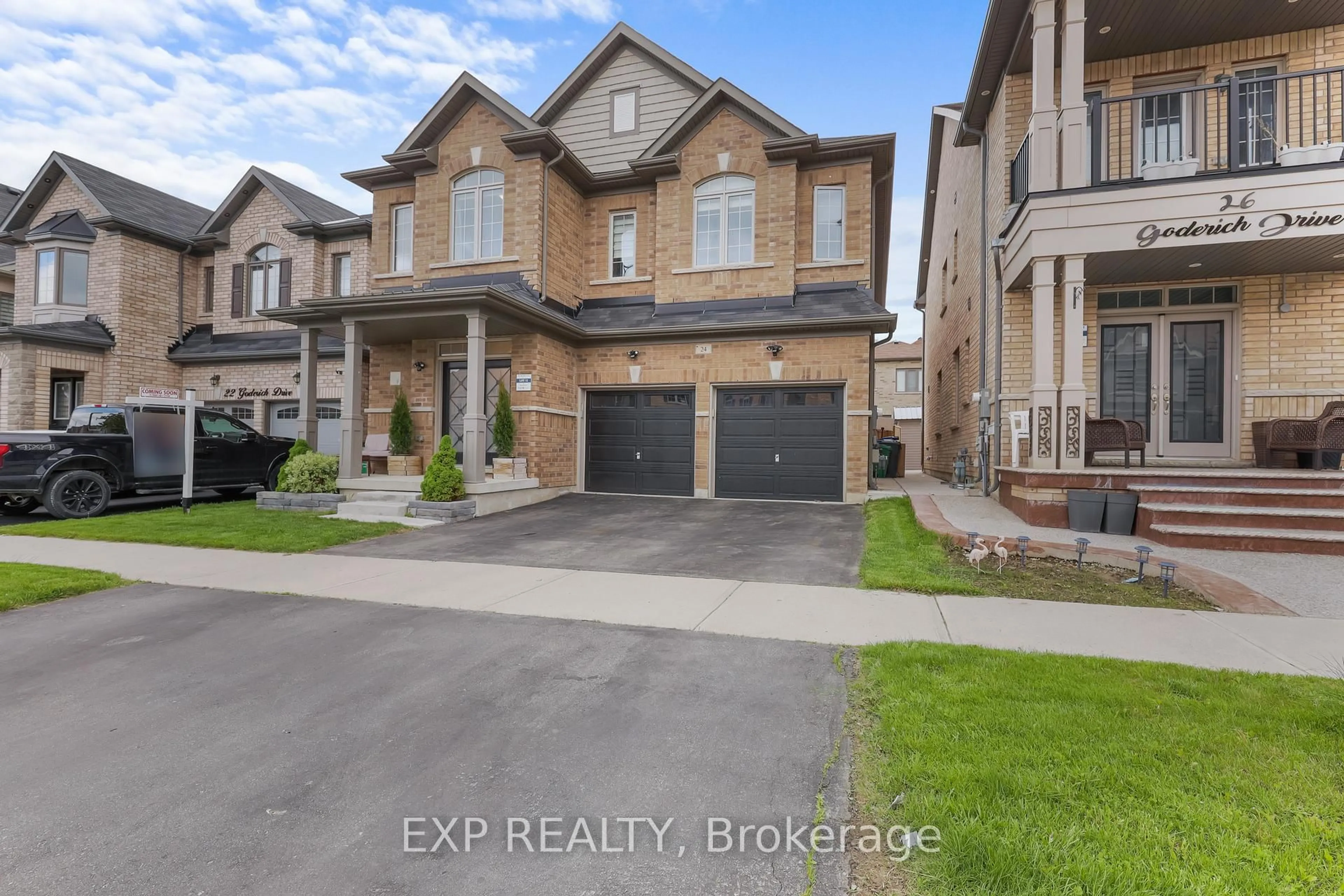 A pic from outside/outdoor area/front of a property/back of a property/a pic from drone, street for 24 Goderich Dr, Brampton Ontario L7A 5A7