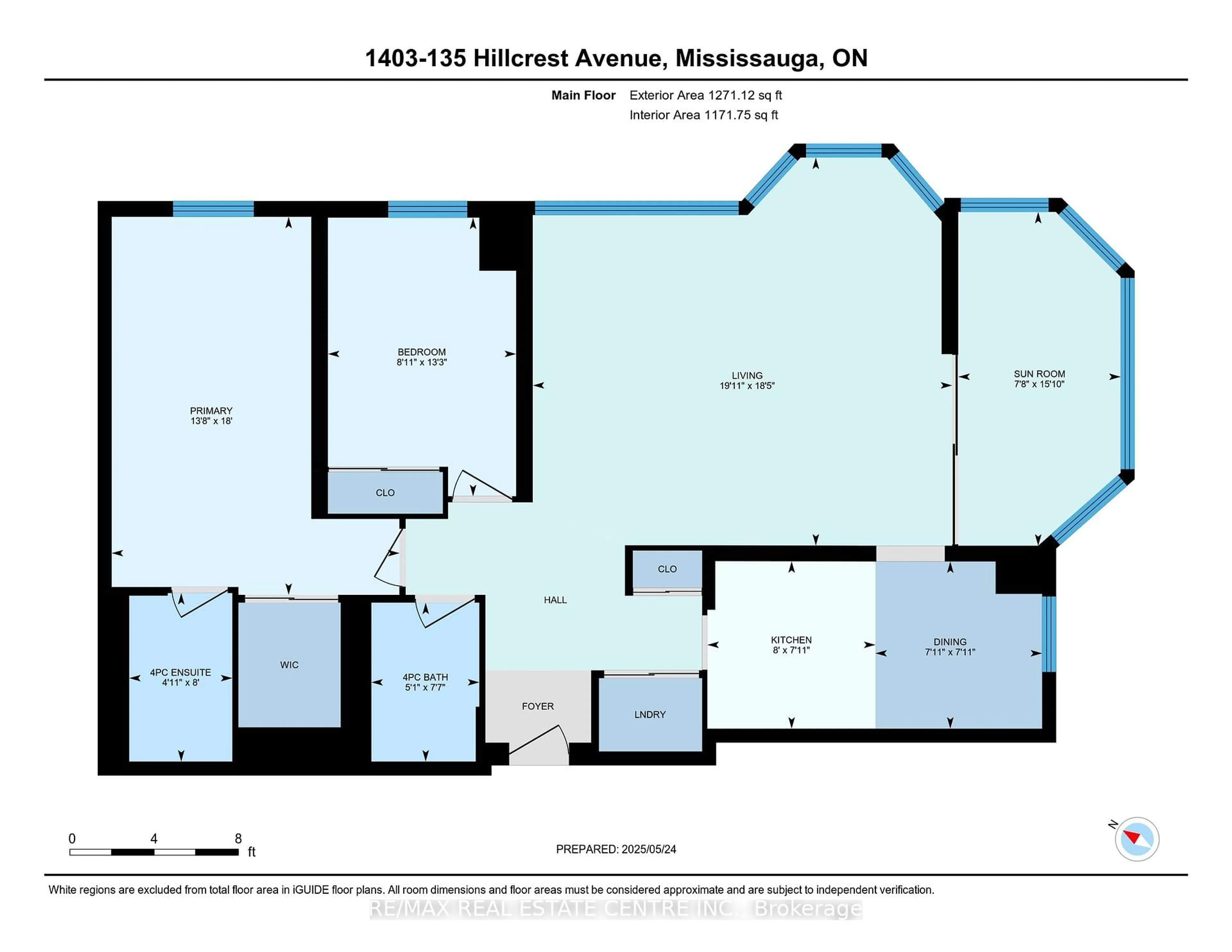 Floor plan for 135 Hillcrest Ave #1403, Mississauga Ontario L5B 4B1