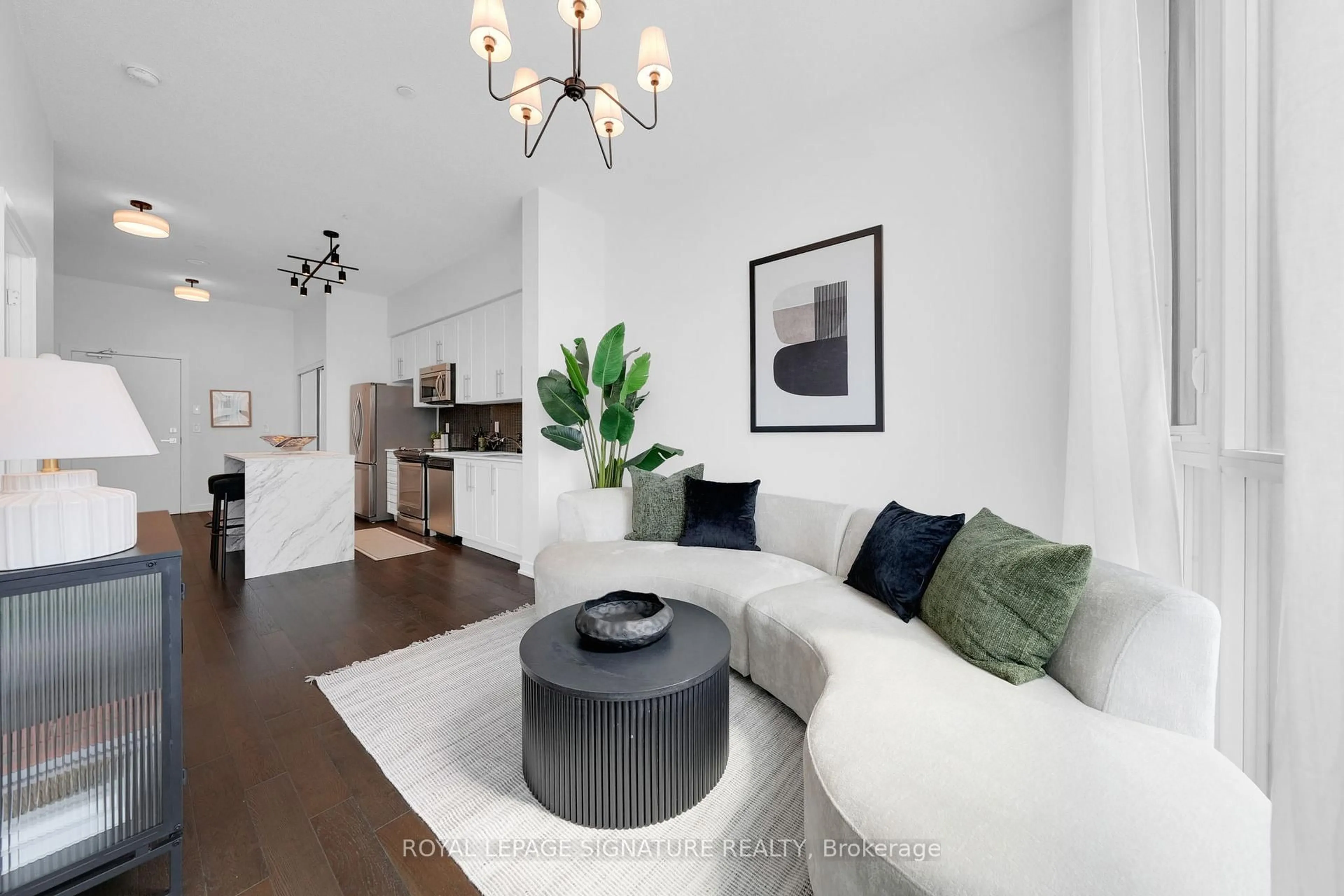 Living room with furniture, unknown for 4011 Brickstone Mews #312, Mississauga Ontario L5B 0G3