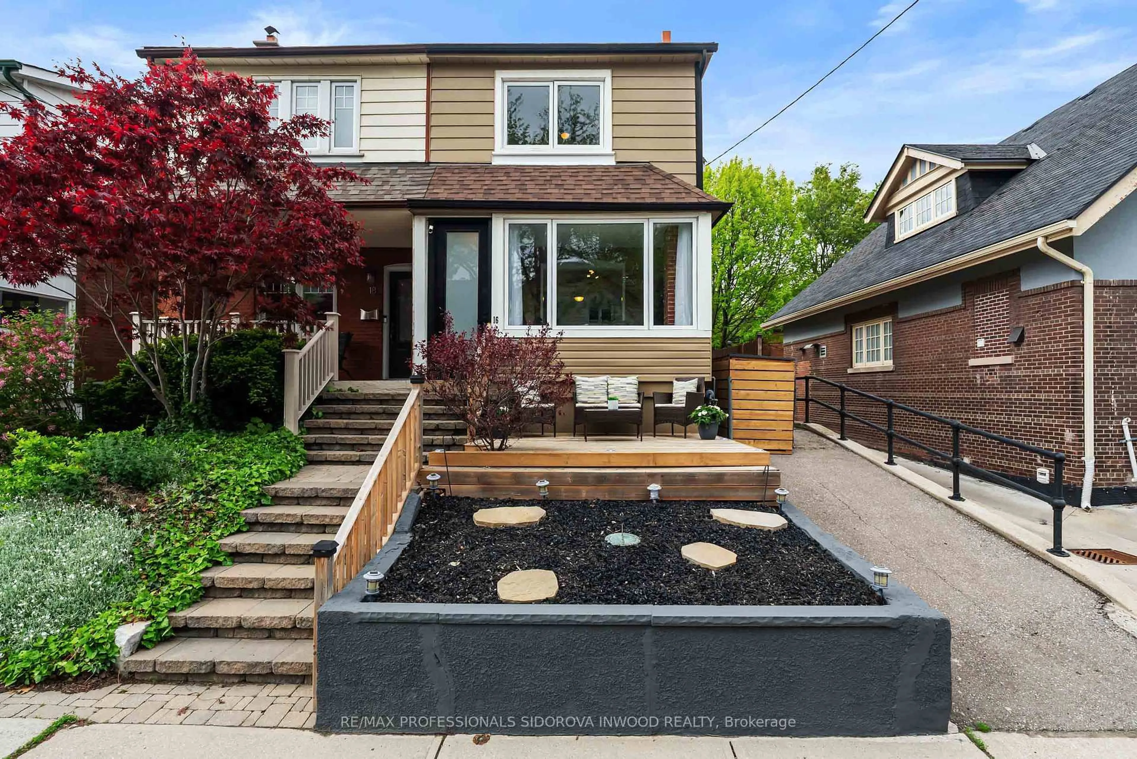 Home with brick exterior material, street for 16 Macgregor Ave, Toronto Ontario M6S 2A2