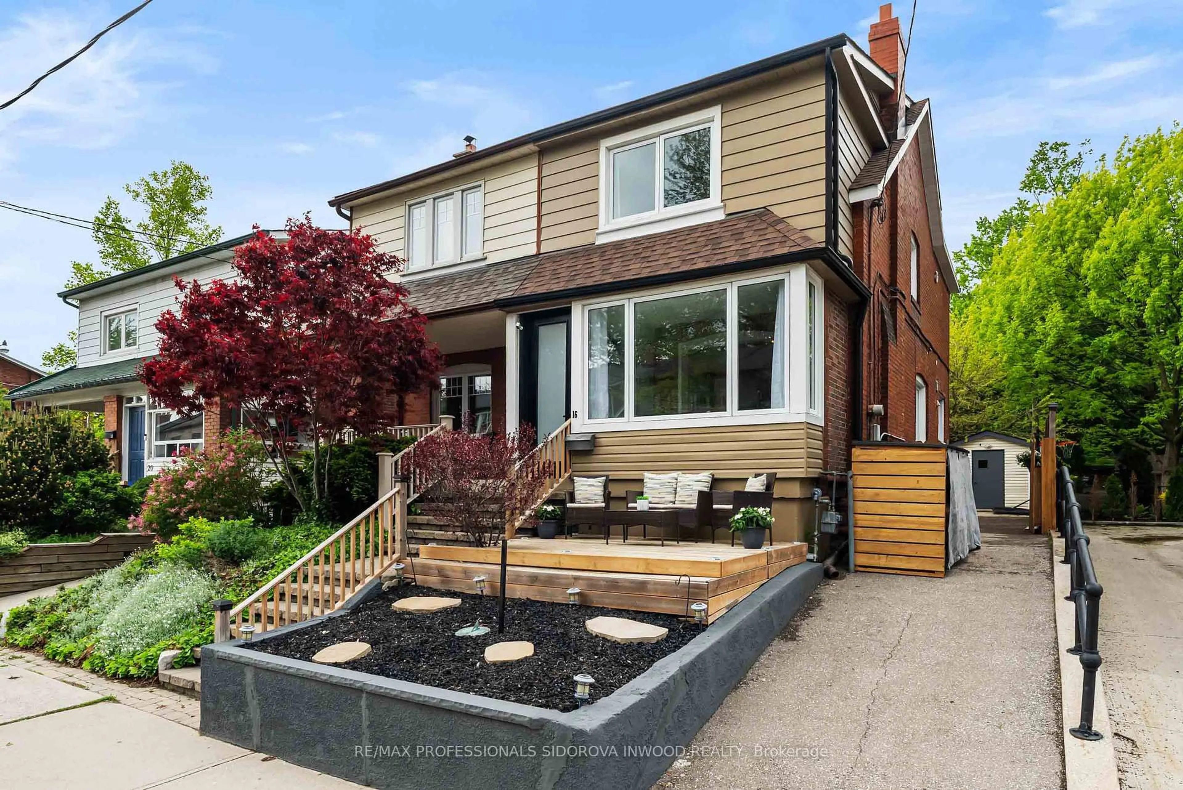 Home with brick exterior material, street for 16 Macgregor Ave, Toronto Ontario M6S 2A2