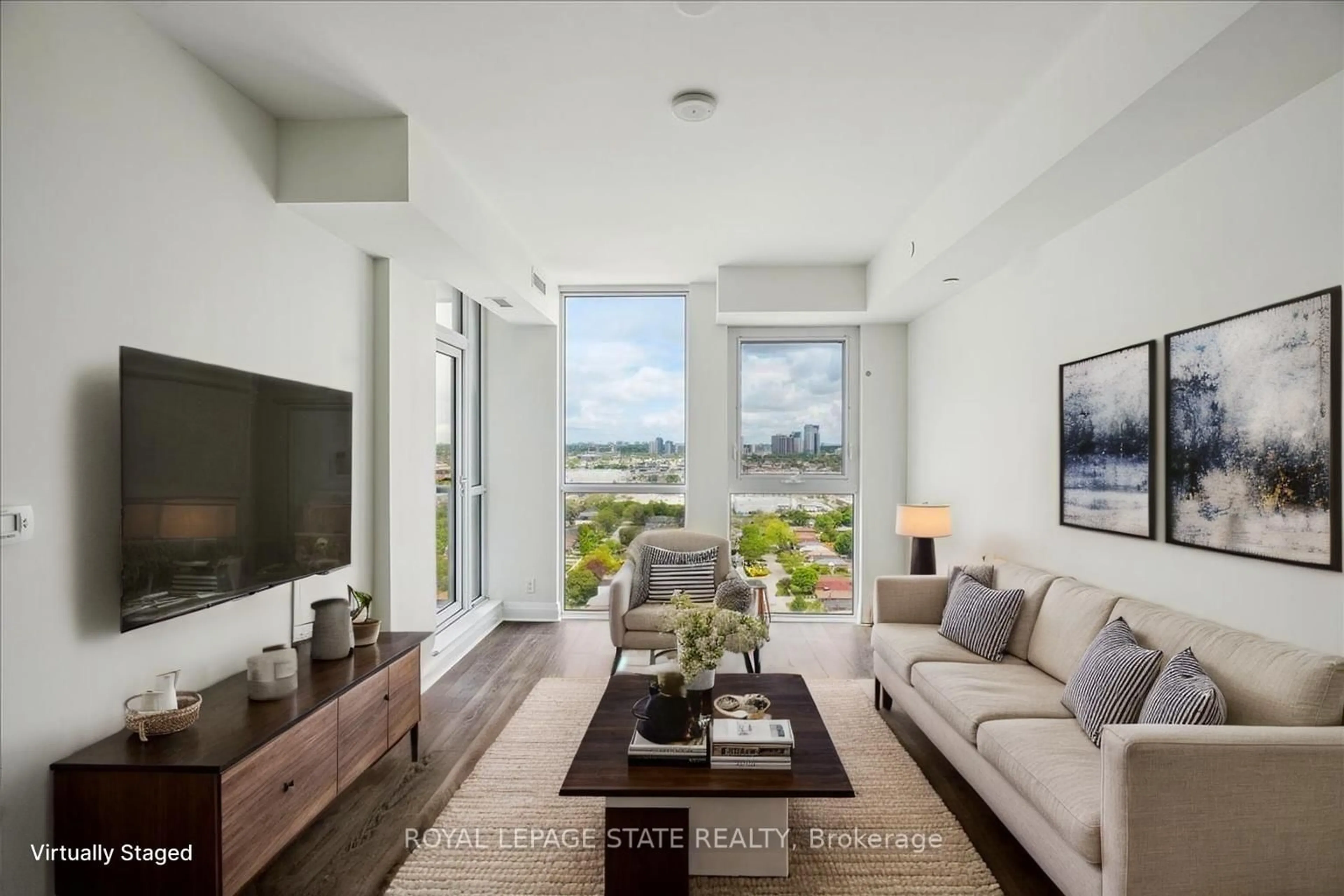 Living room with furniture, unknown for 17 Zorra St #2013, Toronto Ontario M8Z 4Z6