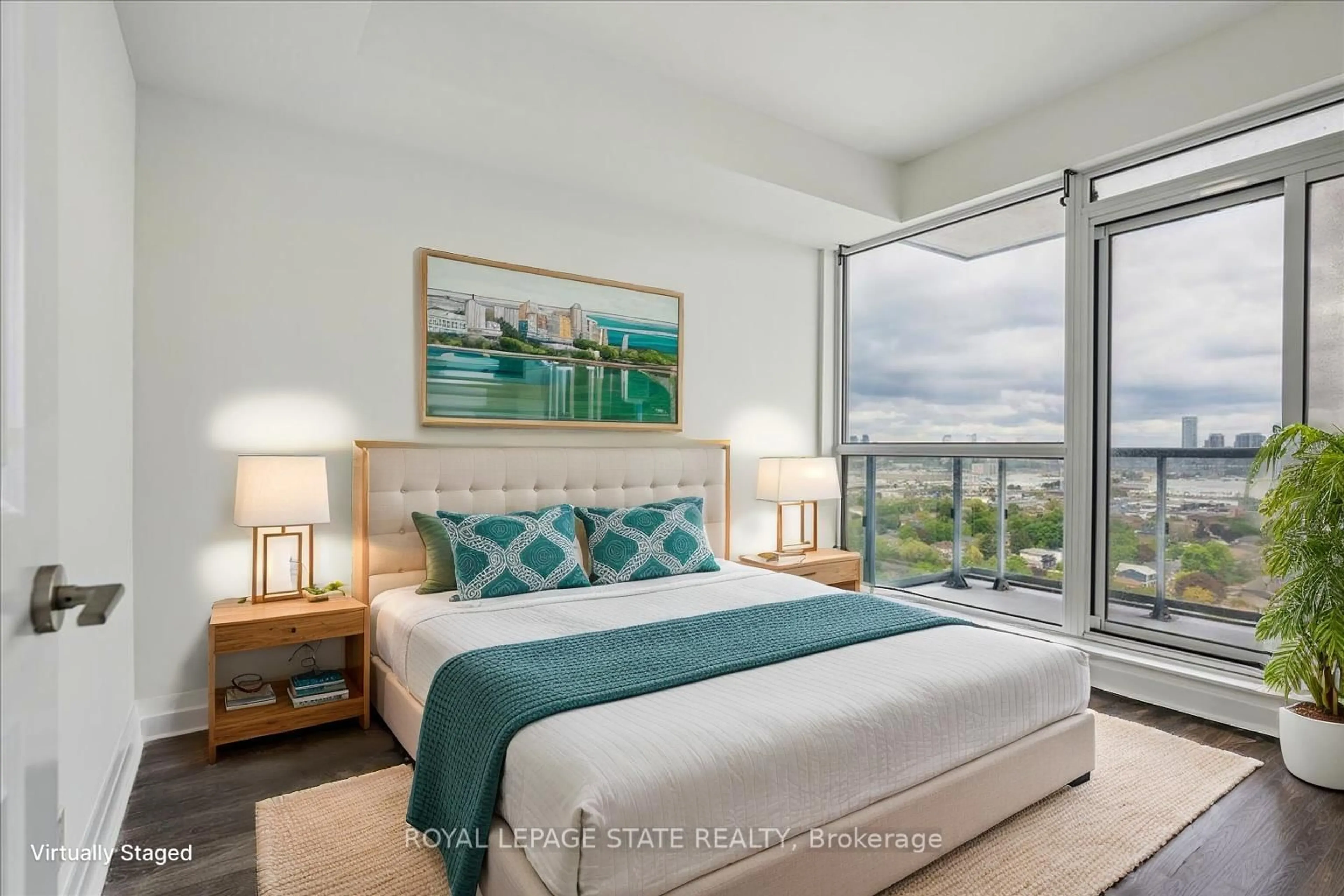 Bedroom with bed, unknown for 17 Zorra St #2013, Toronto Ontario M8Z 4Z6