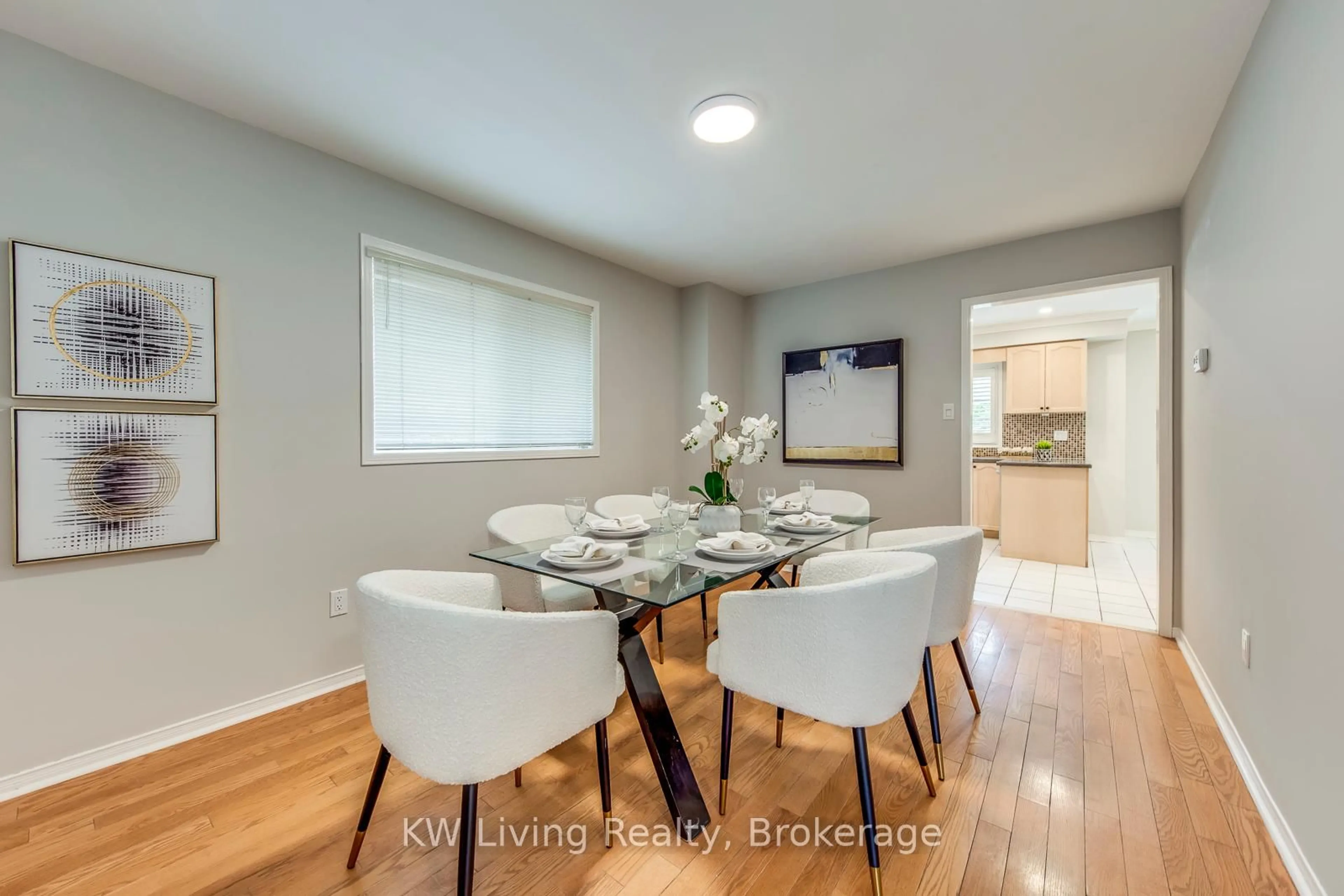 Dining room, wood/laminate floor for 1351 Edenrose St, Mississauga Ontario L5V 1K2