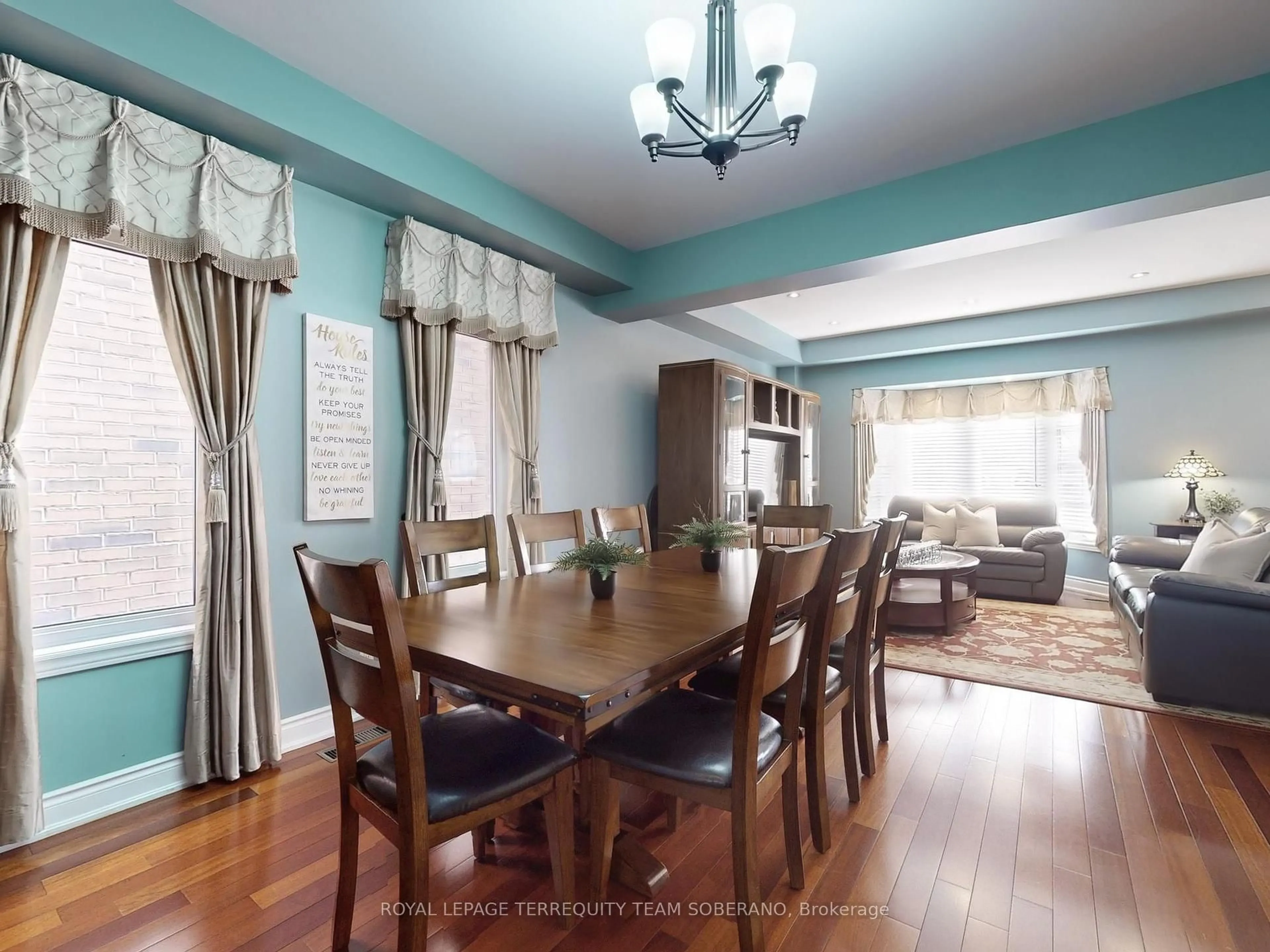 Dining room, wood/laminate floor for 88 Montana Ave, Toronto Ontario M6L 2Z8