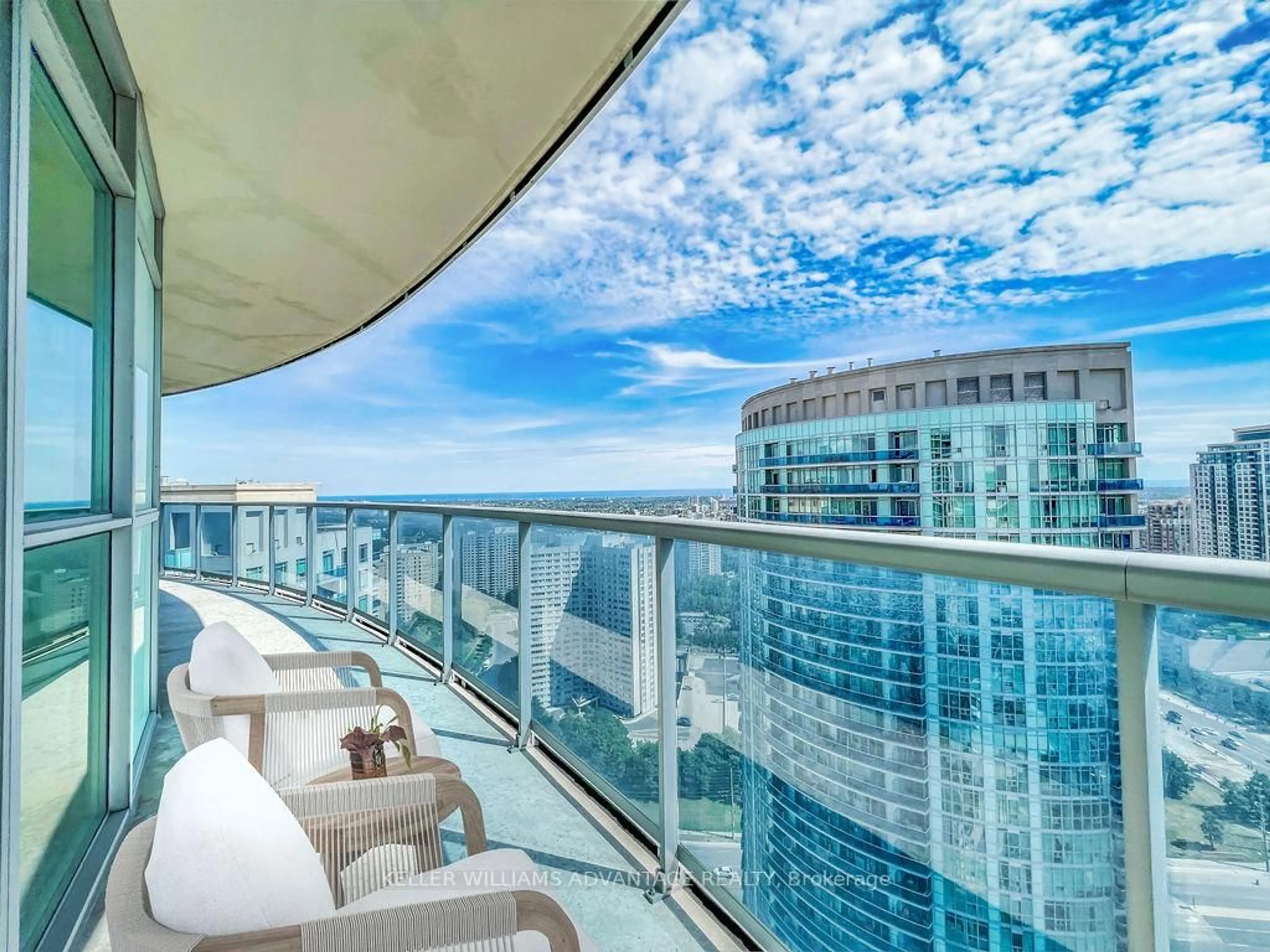 Balcony in the apartment, water/lake/river/ocean view for 80 Absolute Ave #3005, Mississauga Ontario L4Z 0A5