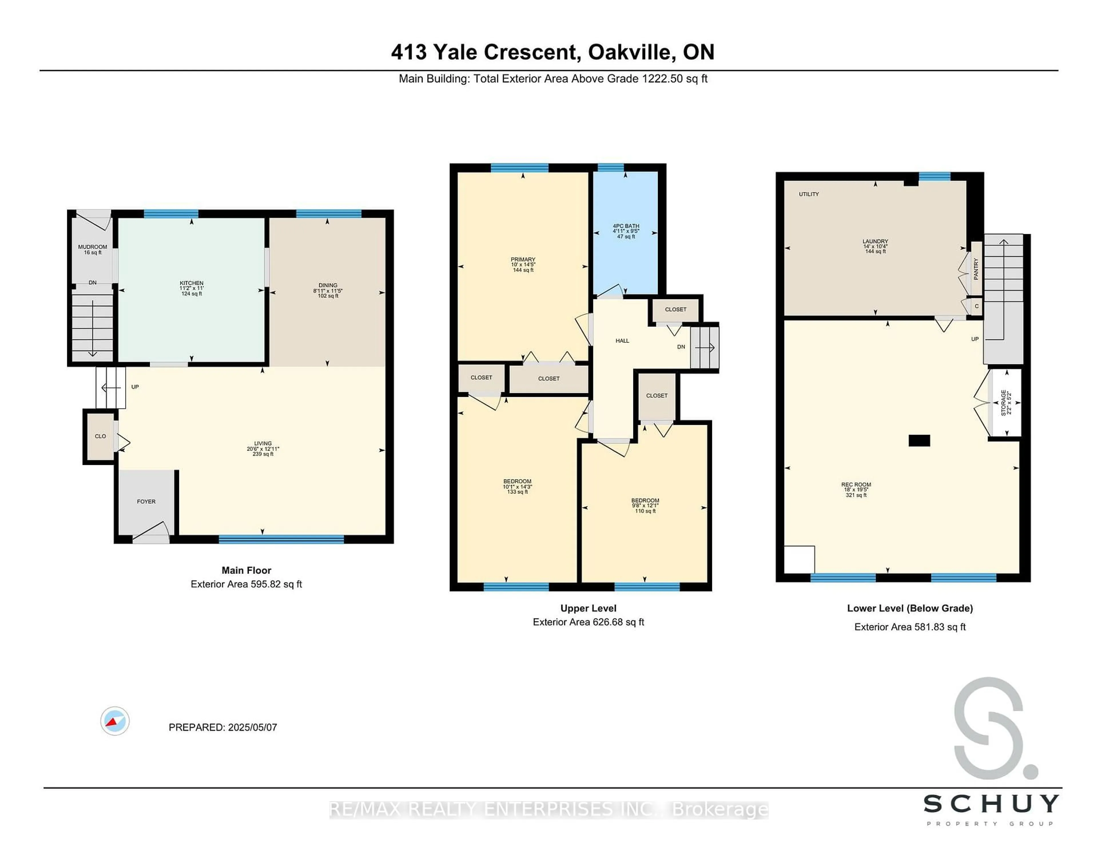 Floor plan for 413 Yale Cres, Oakville Ontario L6L 3L7