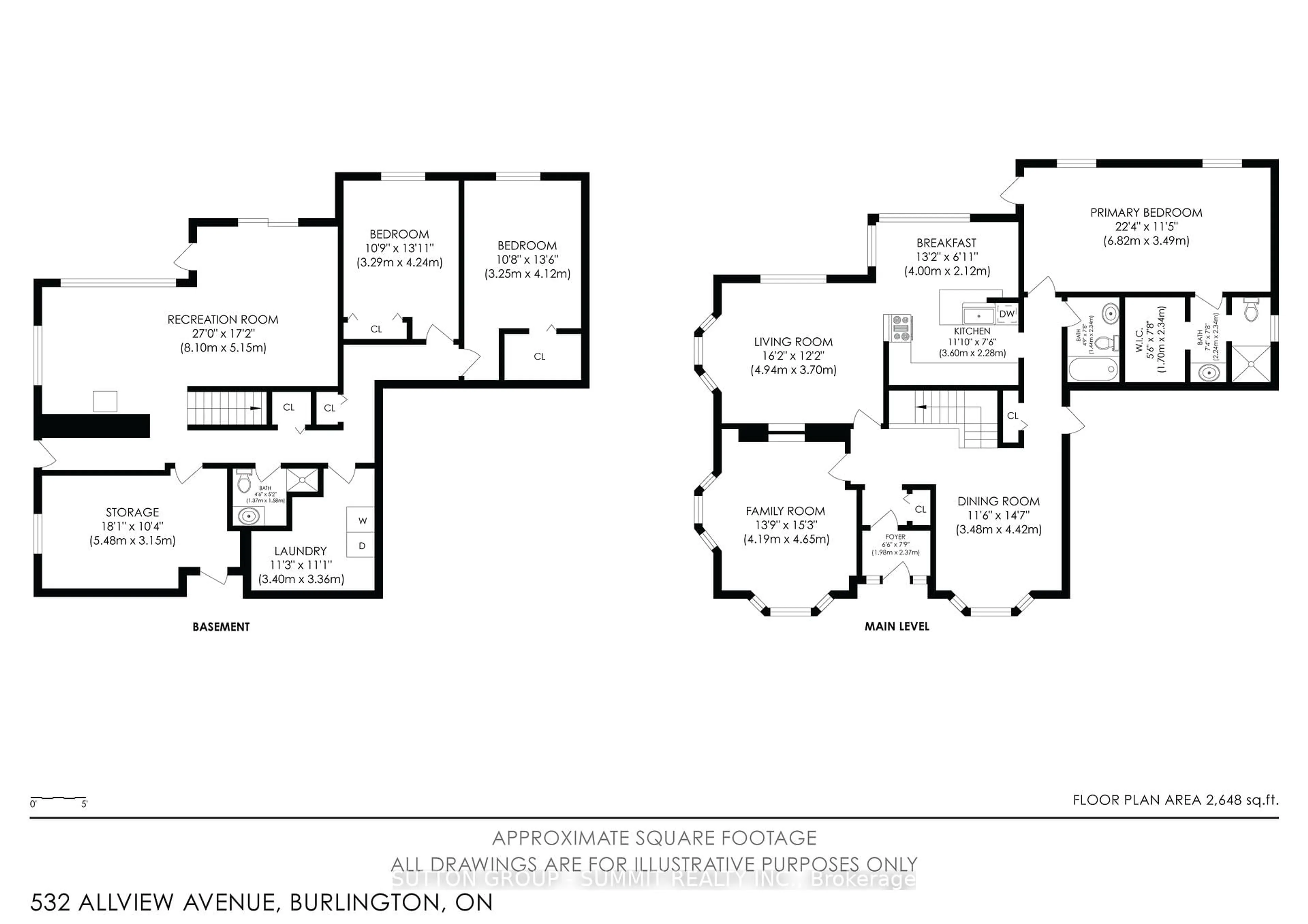 Floor plan for 532 ALLVIEW Ave, Burlington Ontario L7T 3T7