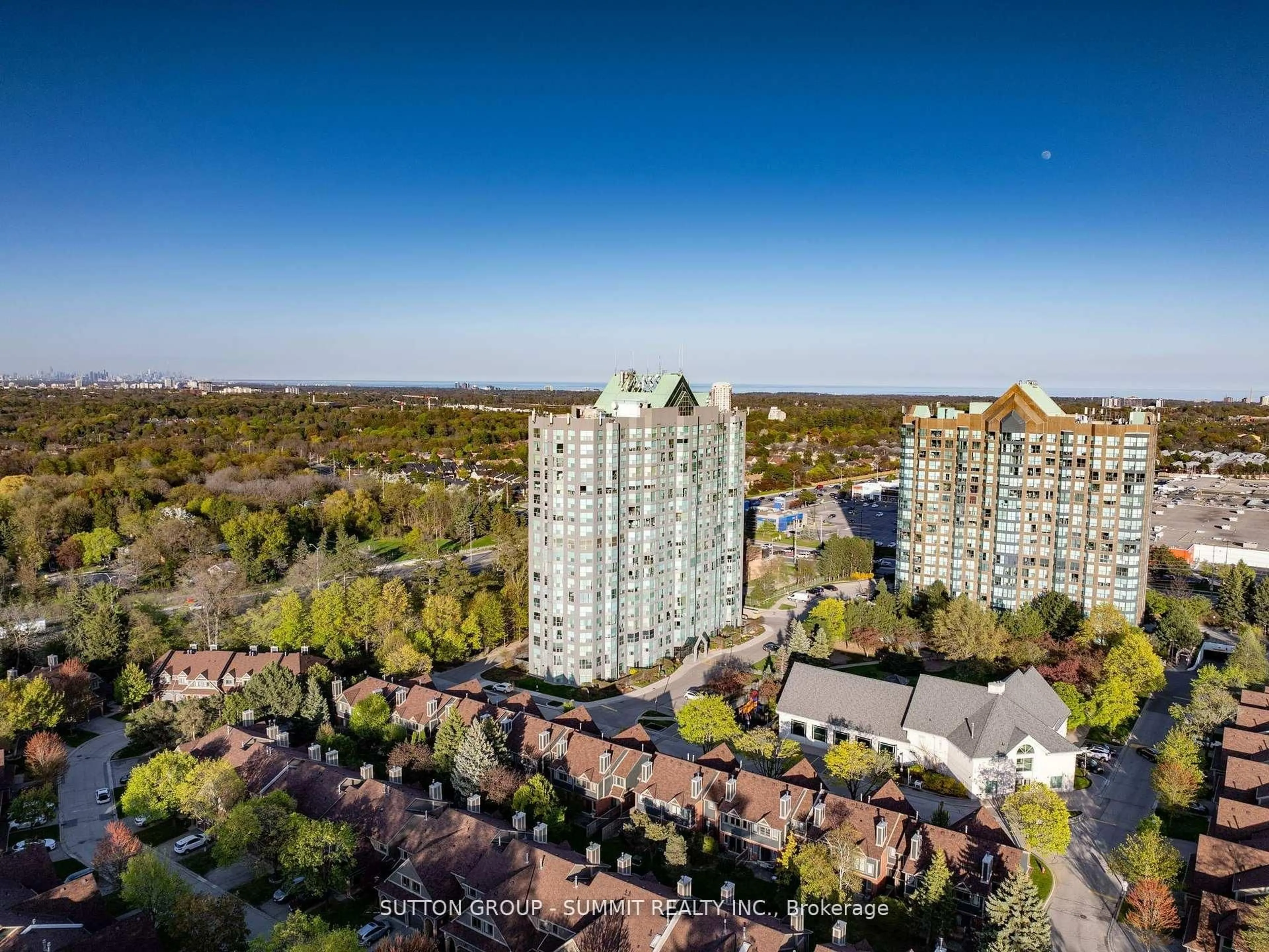 A pic from outside/outdoor area/front of a property/back of a property/a pic from drone, city buildings view from balcony for 2155 Burnhamthorpe Rd #1208, Mississauga Ontario L5L 5P4
