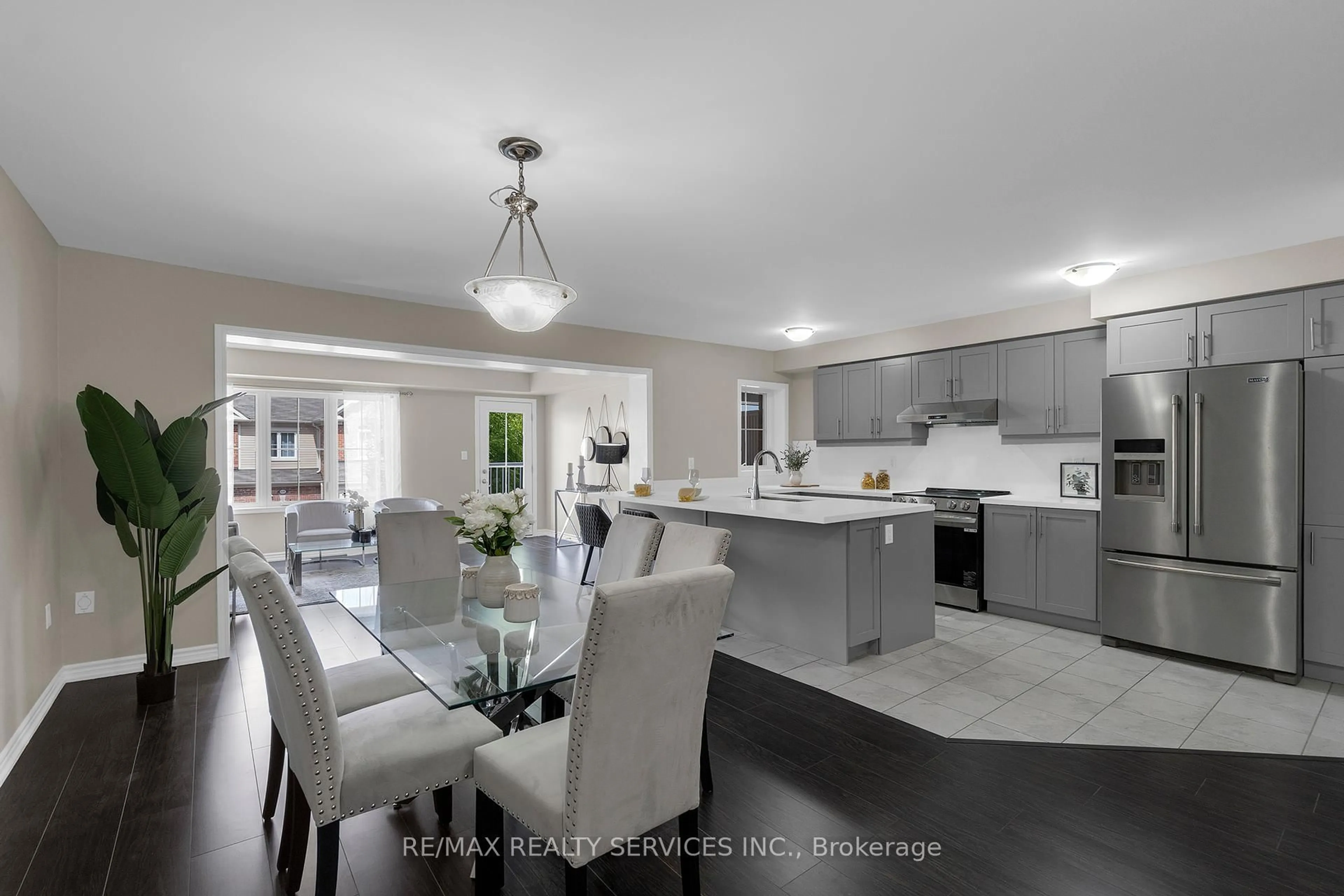 Open concept kitchen, ceramic/tile floor for 625 Laking Terr, Milton Ontario L9T 9J5