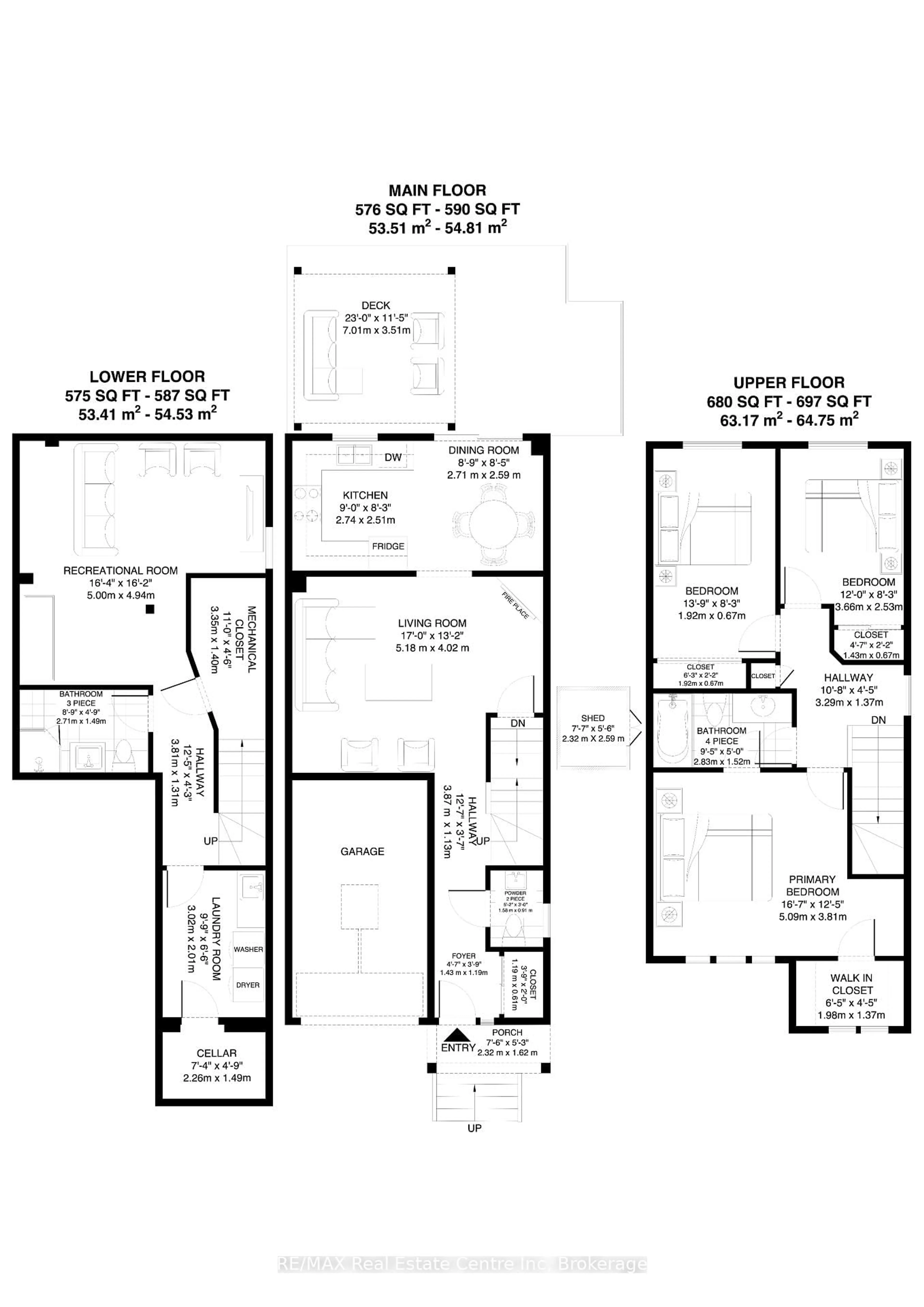 Floor plan for 52 Melissa Crt, Brampton Ontario L6X 4X1