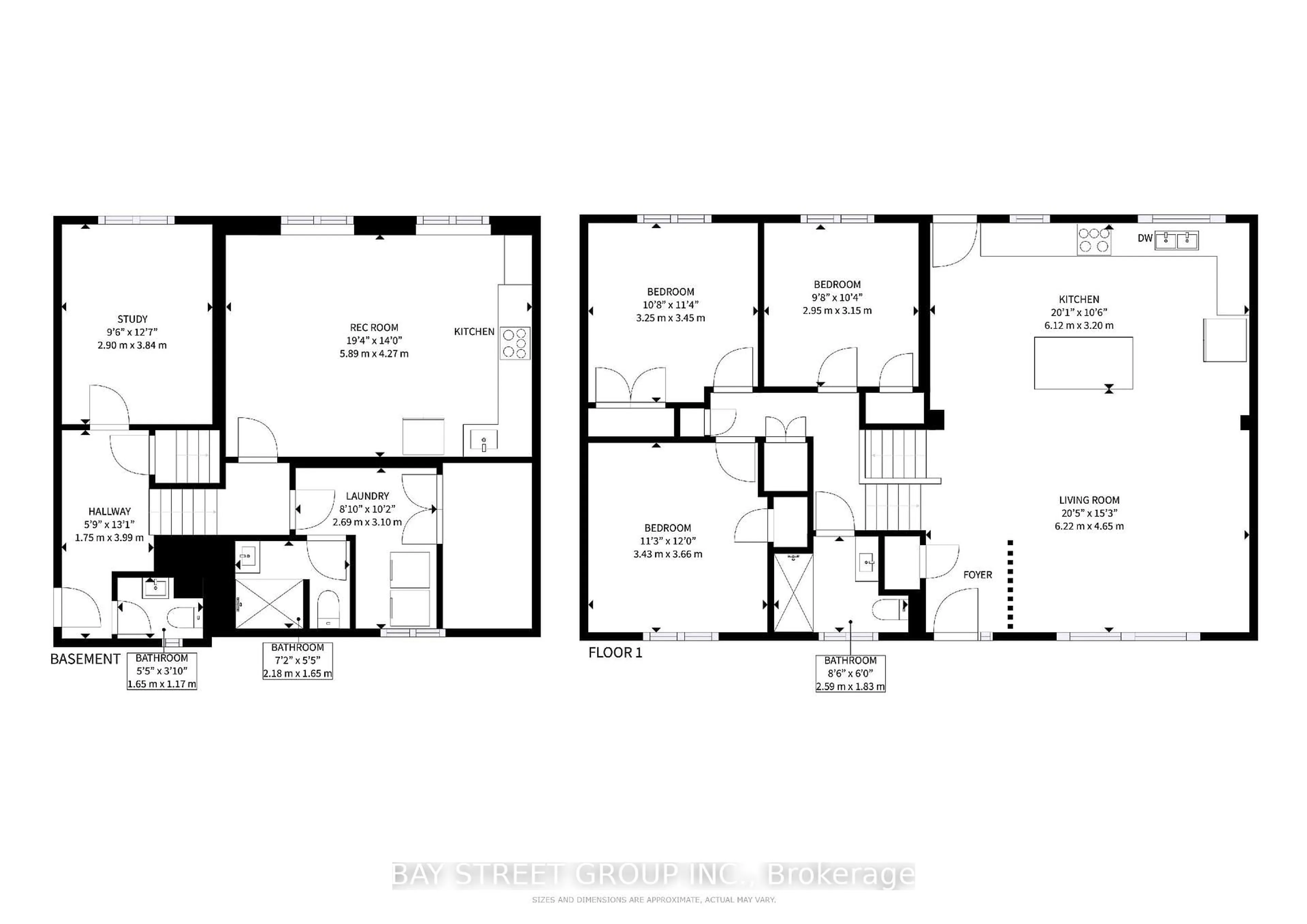 Floor plan for 4022 Bloor St, Toronto Ontario M9B 1M5