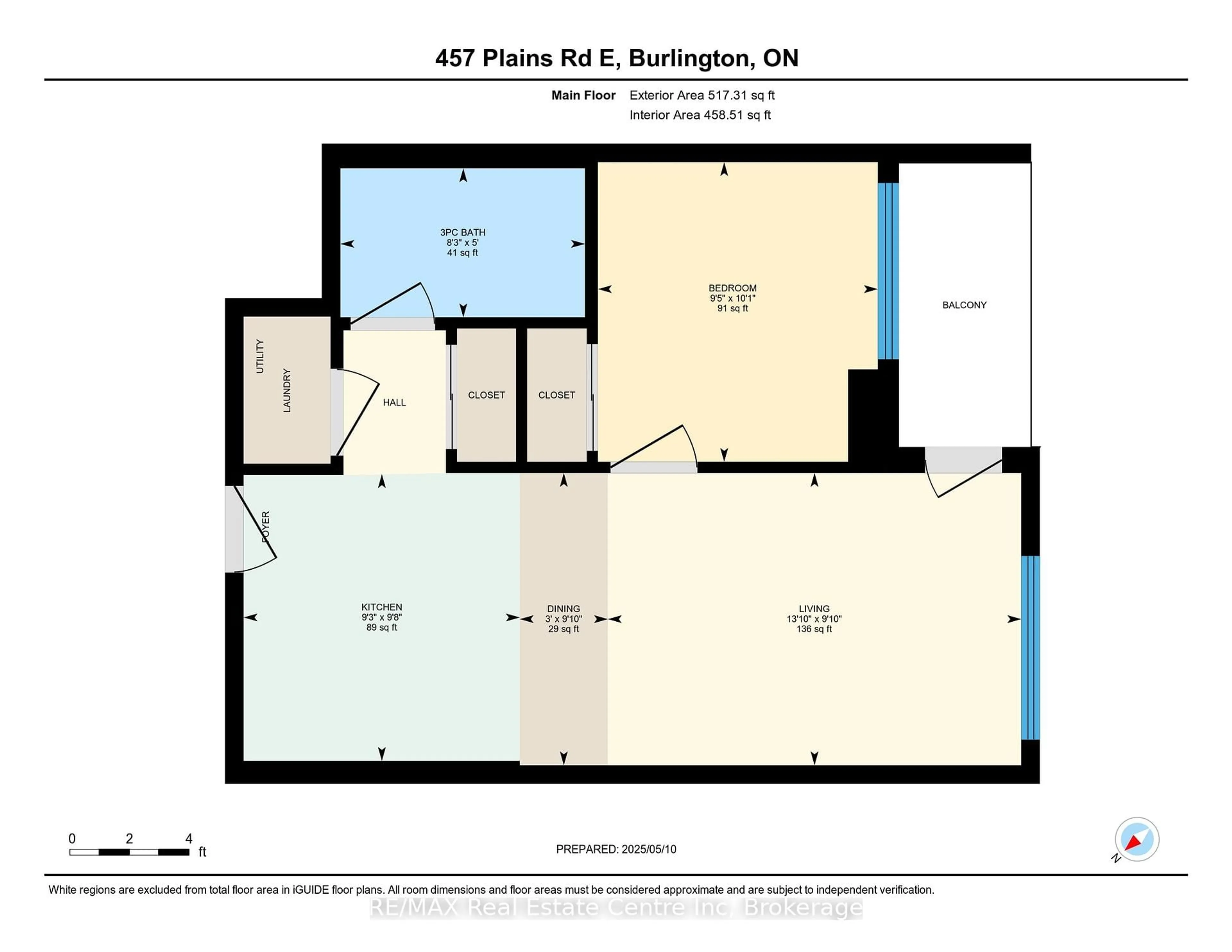Floor plan for 457 Plains Rd #420, Burlington Ontario L7T 0B8