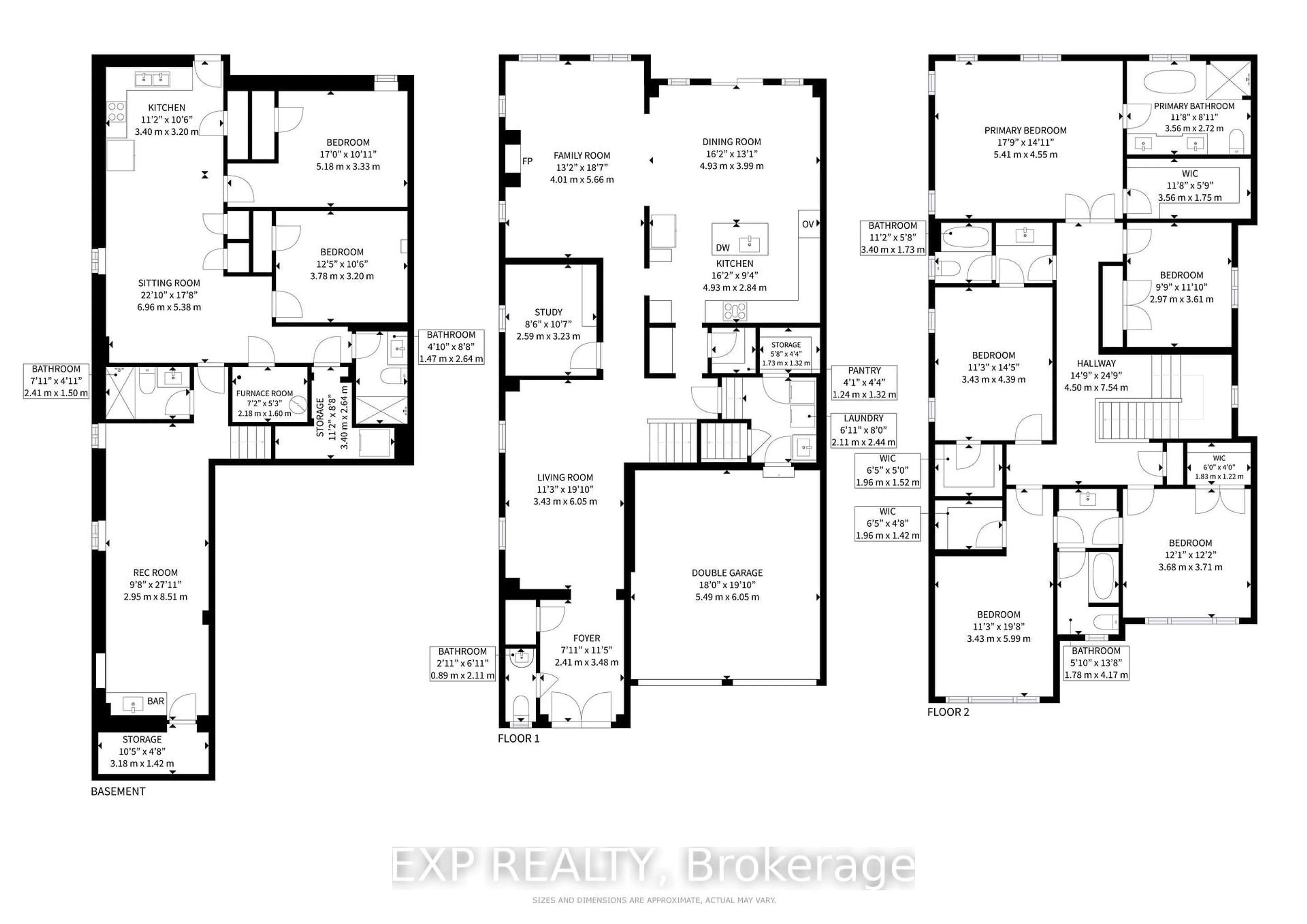 Floor plan for 15 Frost St, Brampton Ontario L6X 5P5