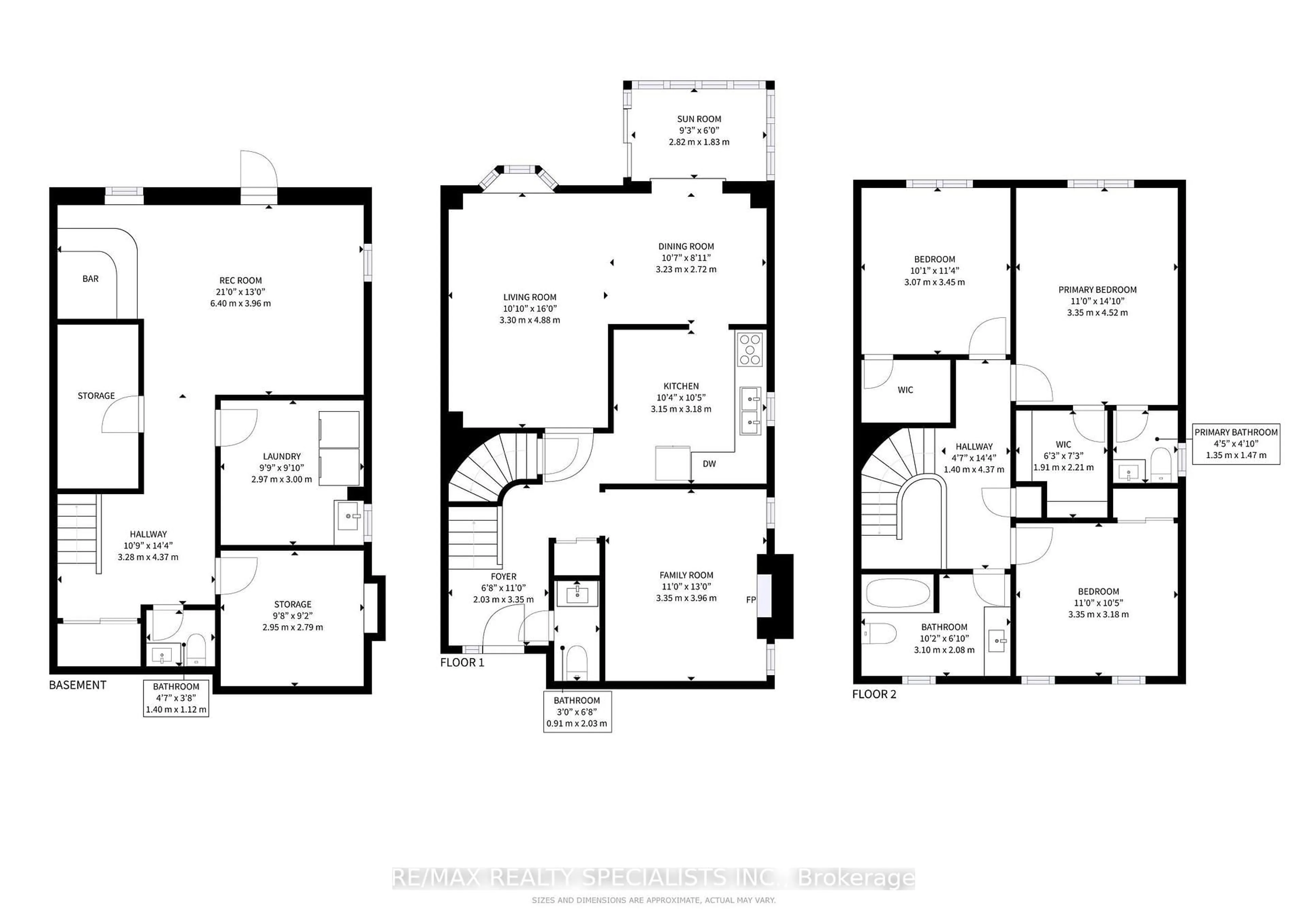 Floor plan for 34 Schubert Cres, Brampton Ontario L6Y 2R1
