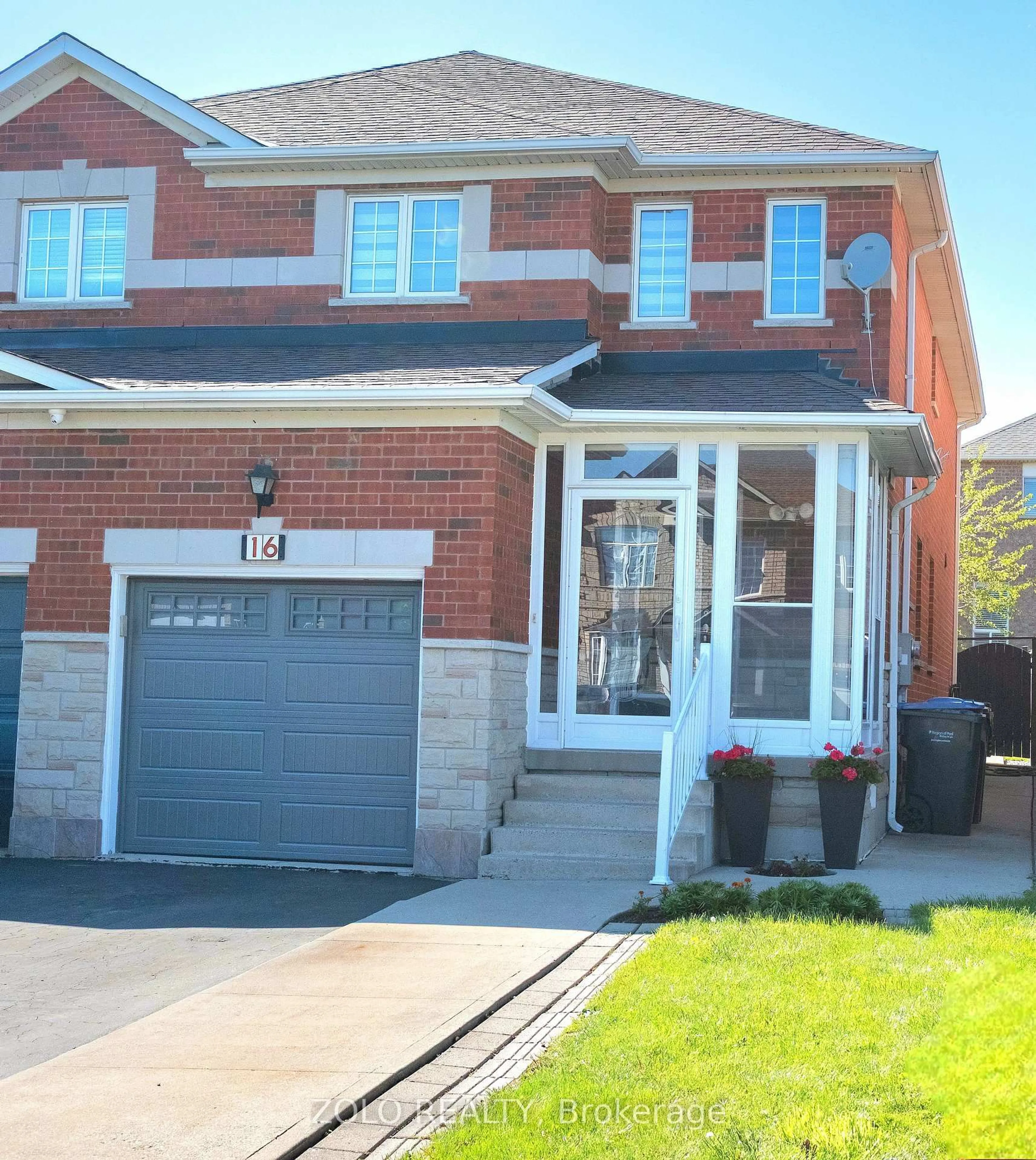Home with brick exterior material, street for 16 Flatfield Way, Brampton Ontario L6P 1N7