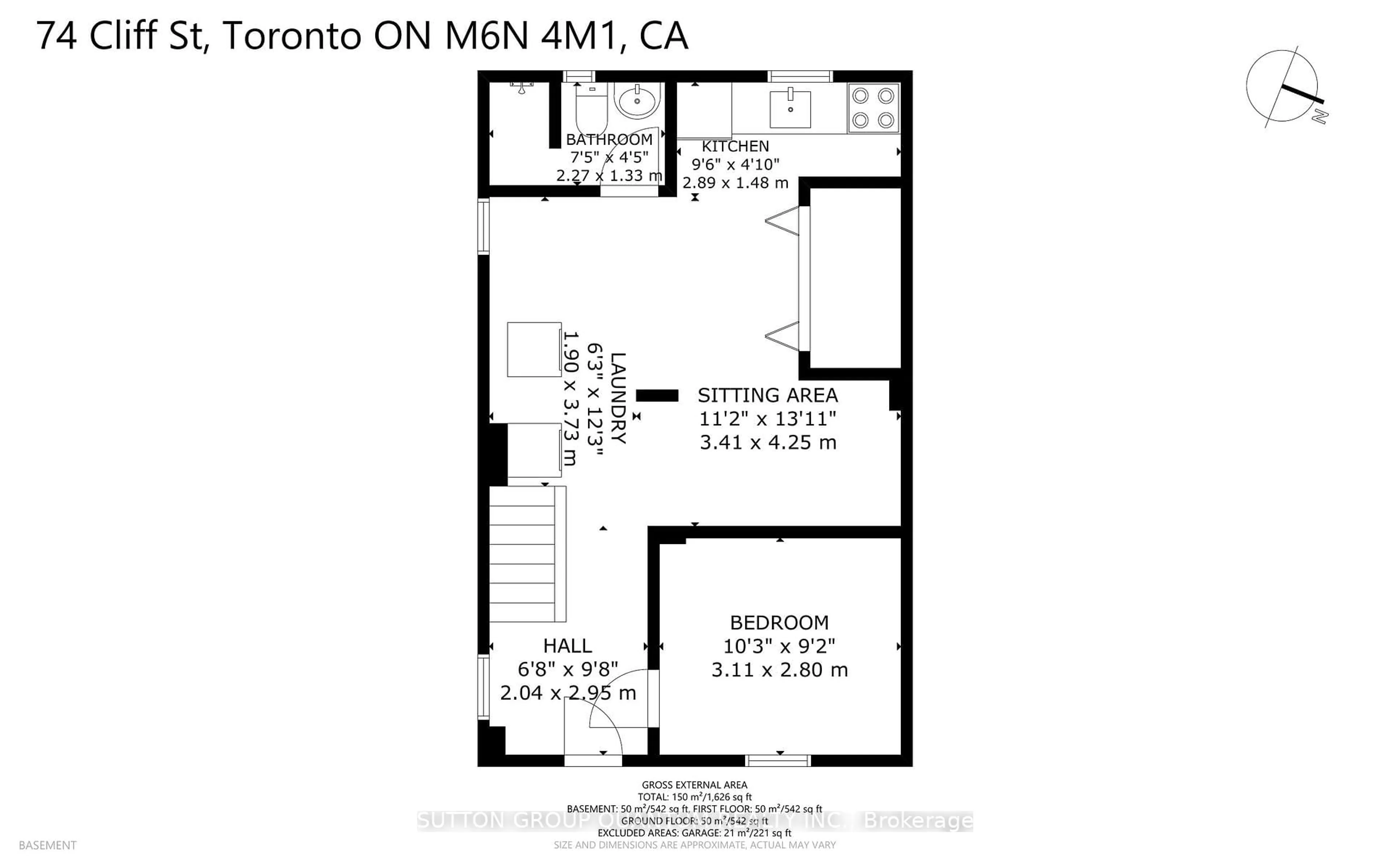Floor plan for 74 Cliff St, Toronto Ontario M6N 4M1